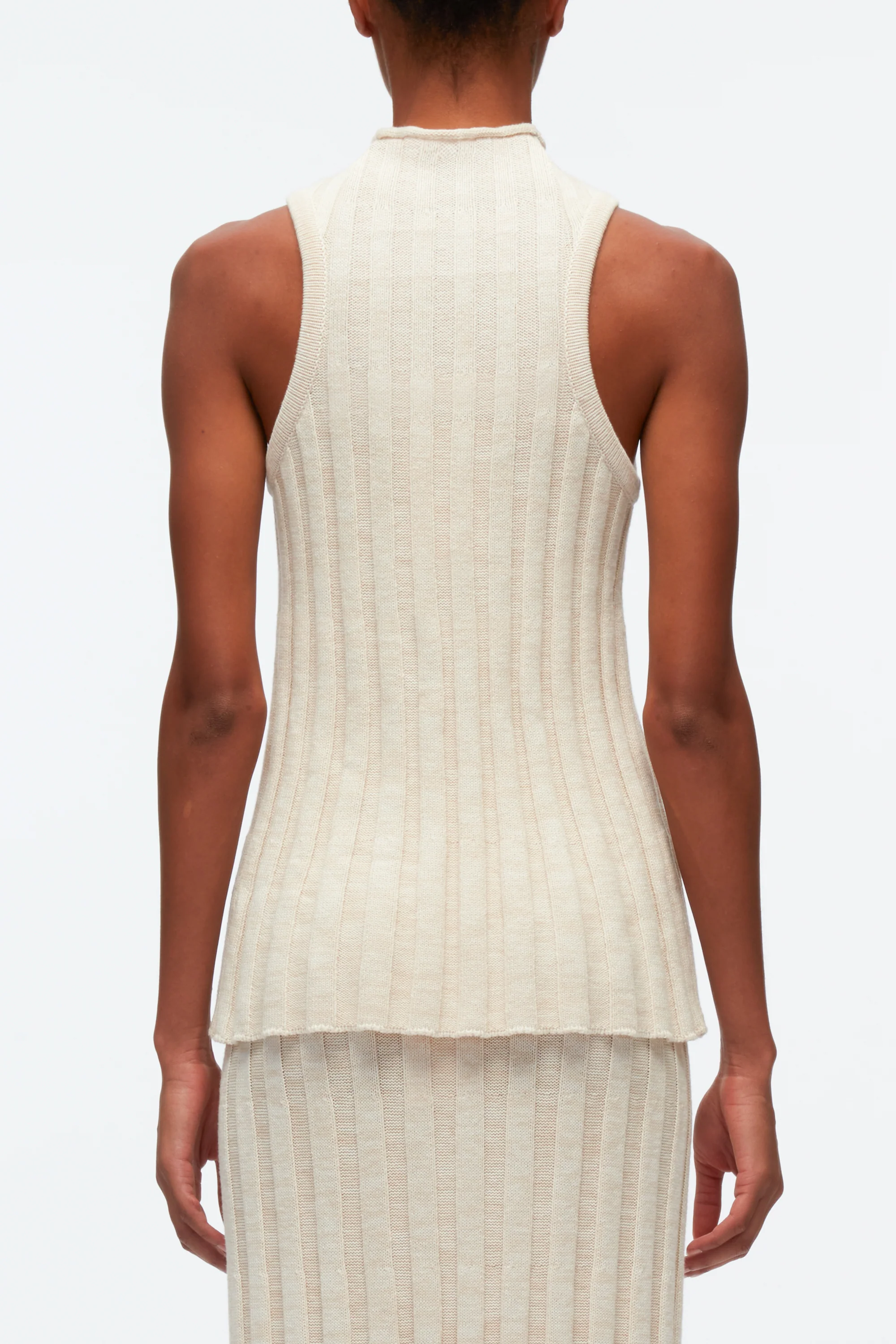 Traveling Rib Knit Mockneck Sleeveless Tank - Image 3