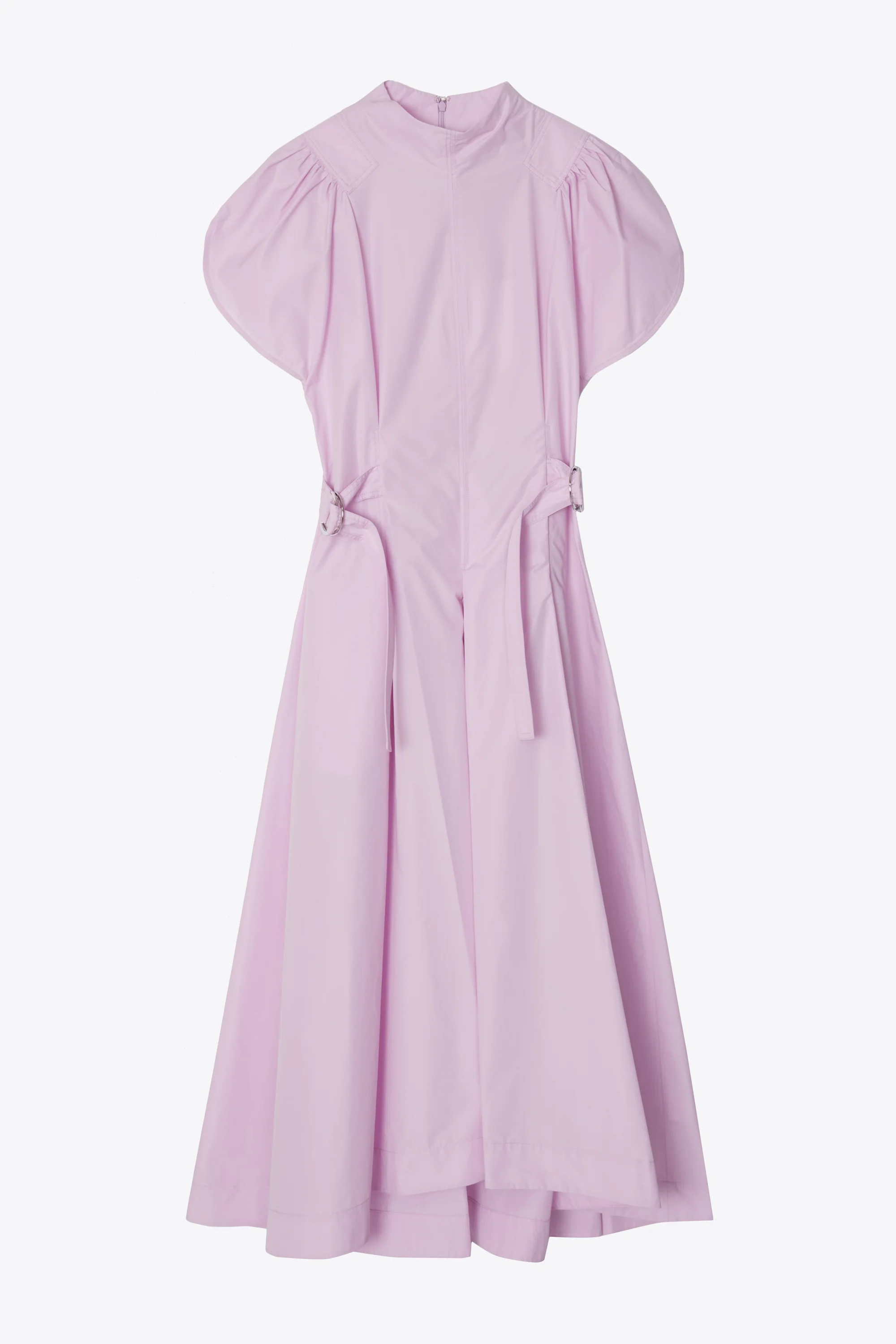 Puff Sleeve Poplin Flare Dress