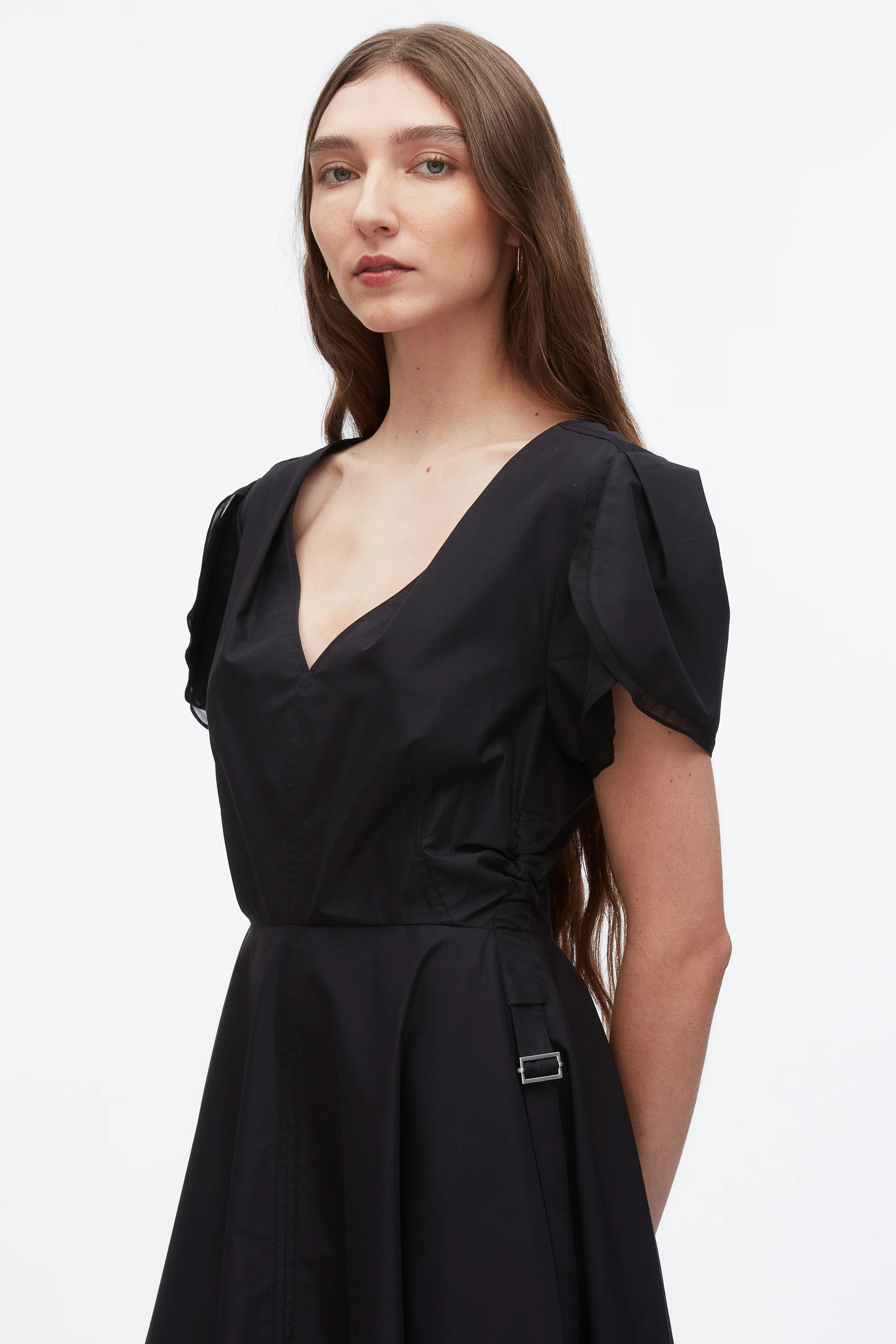 Tulip Sleeve V-Neck Dress - Image 4