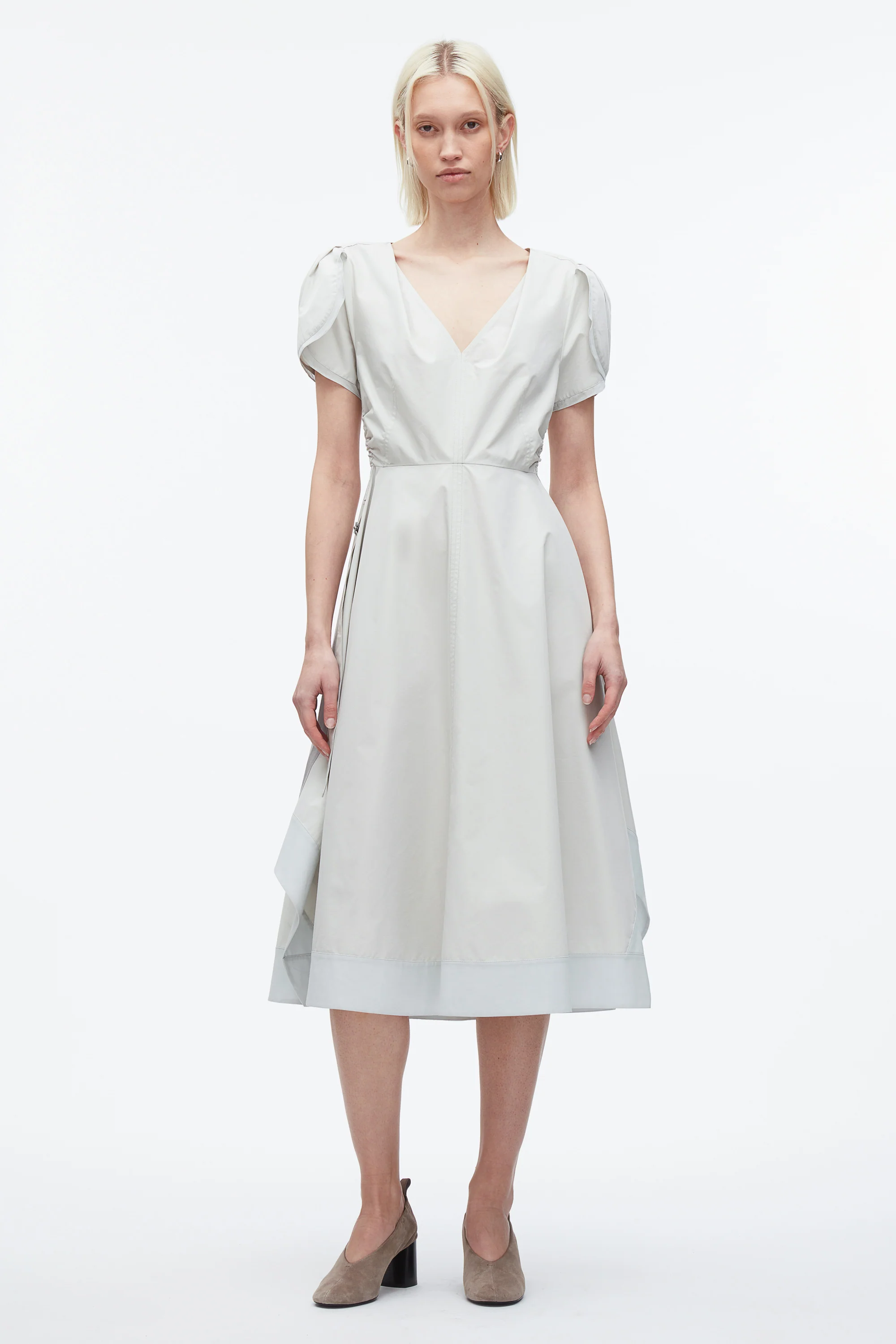 Tulip Sleeve V-Neck Dress - Image 5