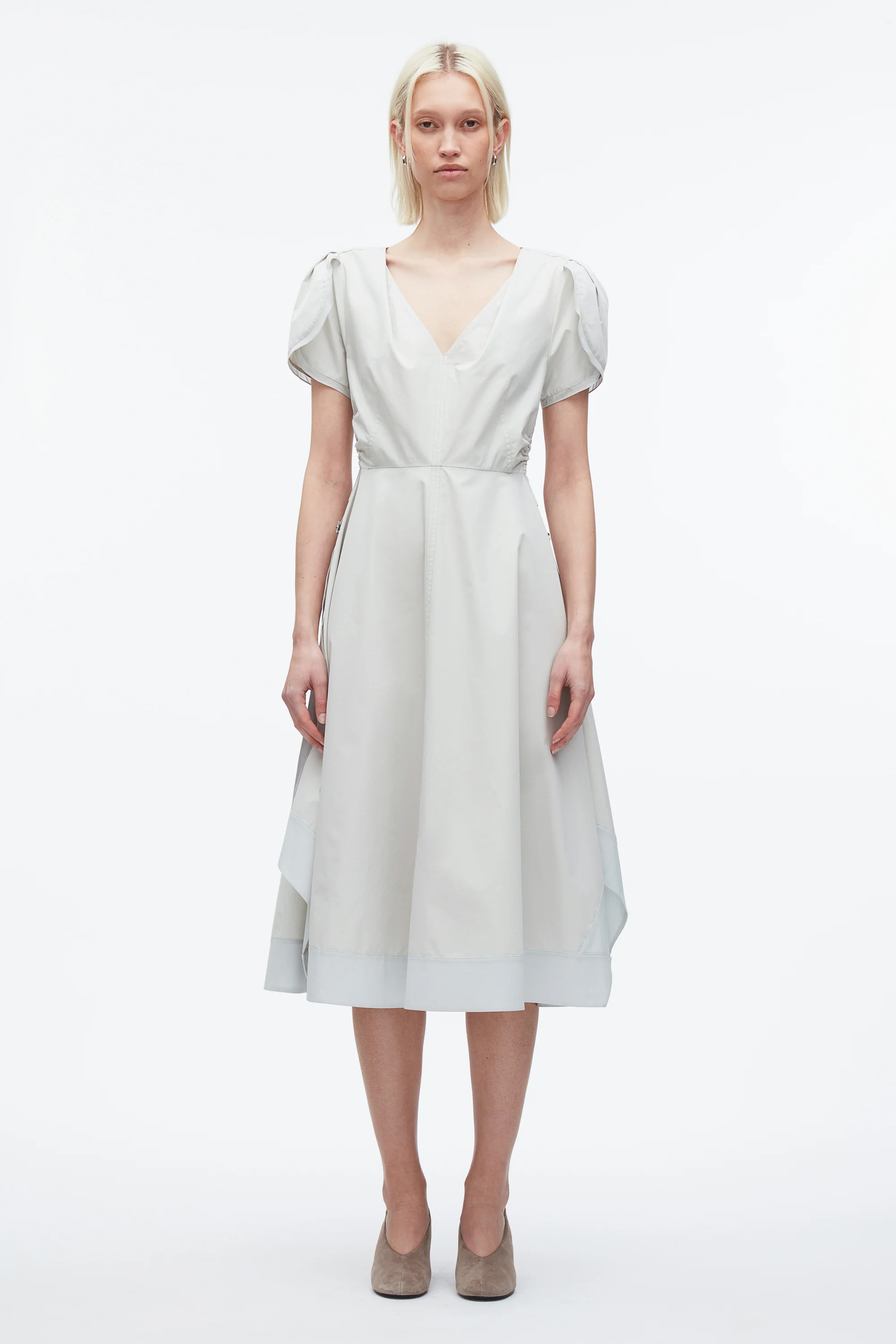 Tulip Sleeve V-Neck Dress - Image 6