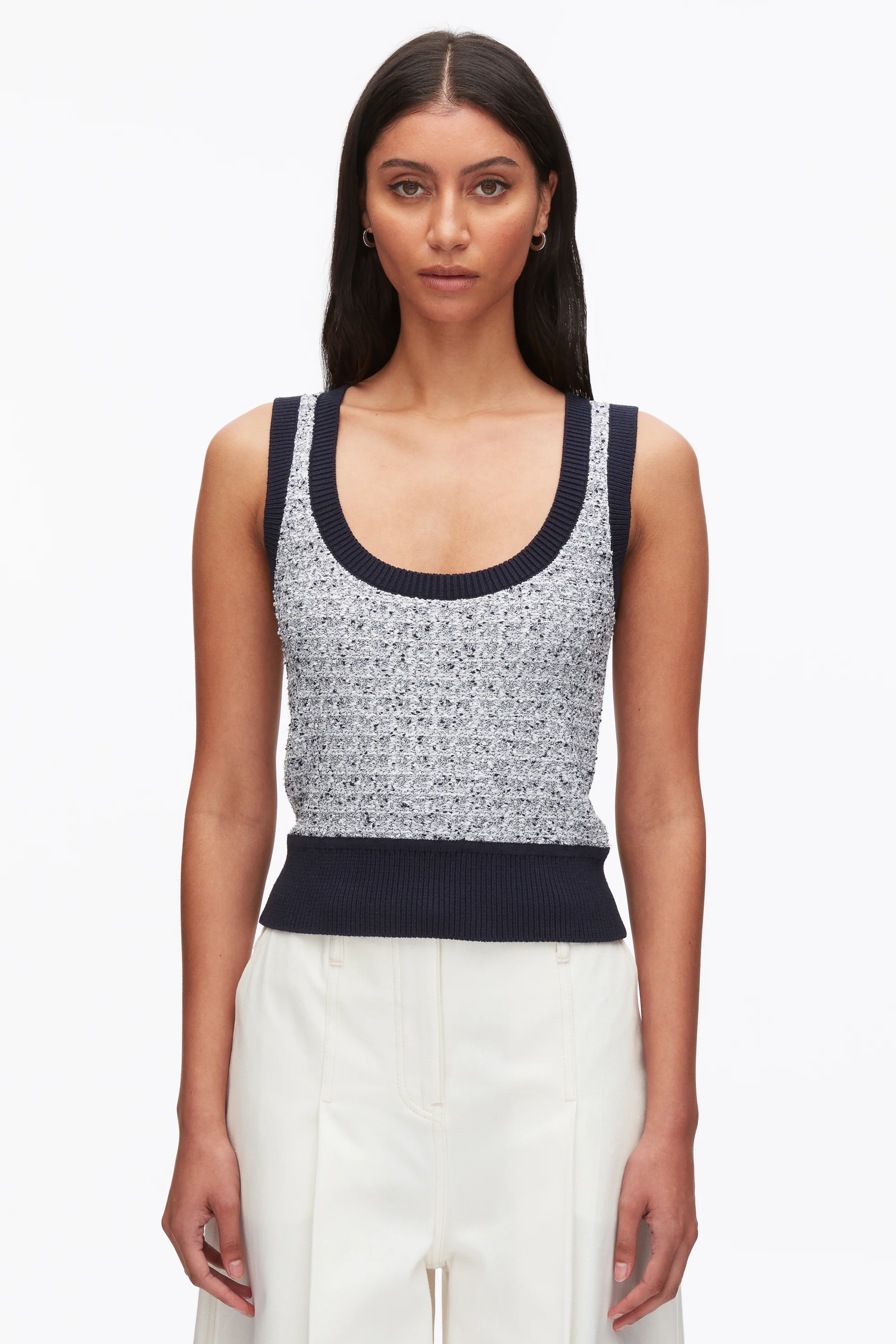 Tweed Boucle Scoop Neck Tank - Image 3