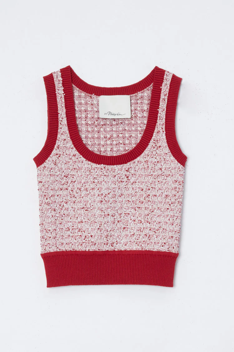 Tweed Boucle Scoop Neck Tank - Image 8