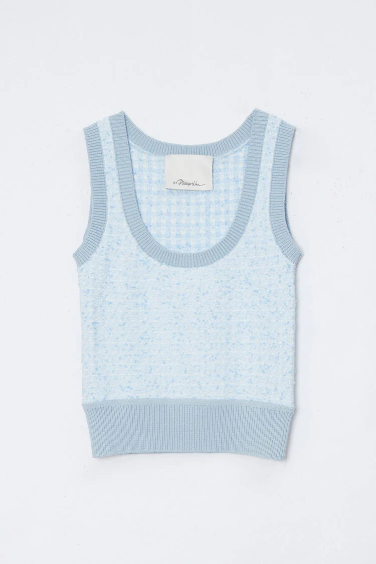 Tweed Boucle Scoop Neck Tank - Image 9