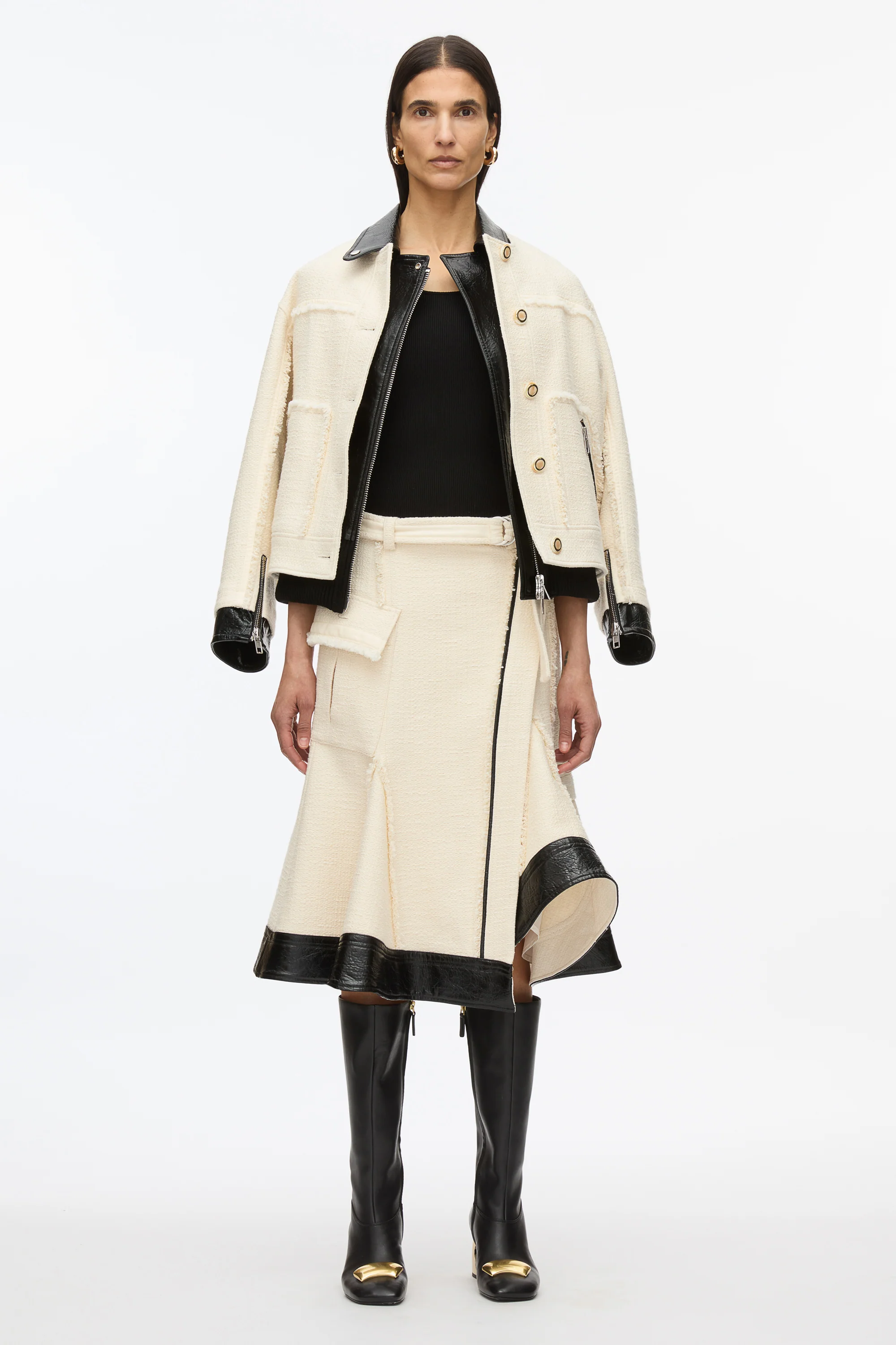 Flounce Hem Tweed Skirt - Image 2