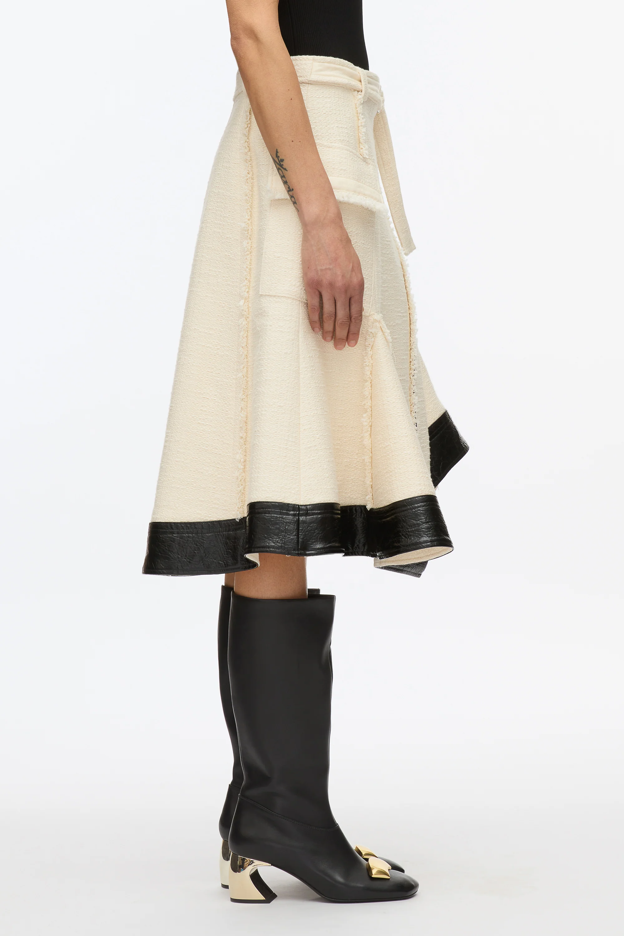 Flounce Hem Tweed Skirt - Image 4