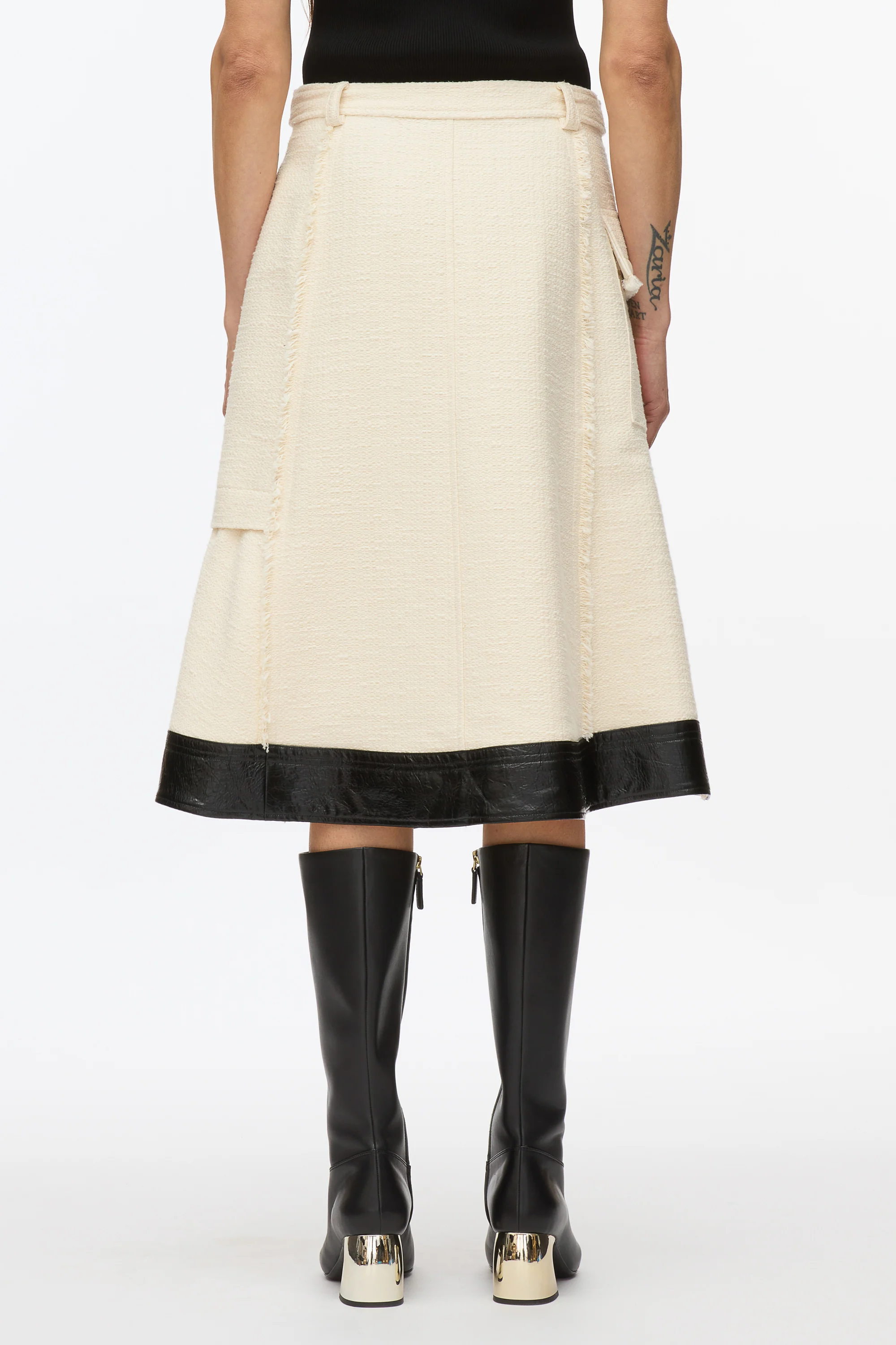 Flounce Hem Tweed Skirt - Image 5