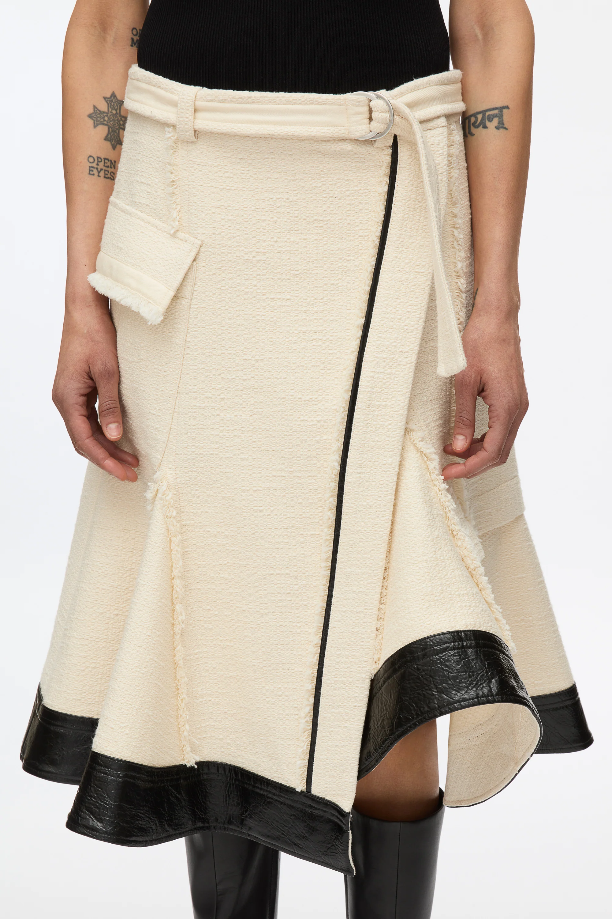 Flounce Hem Tweed Skirt - Image 6