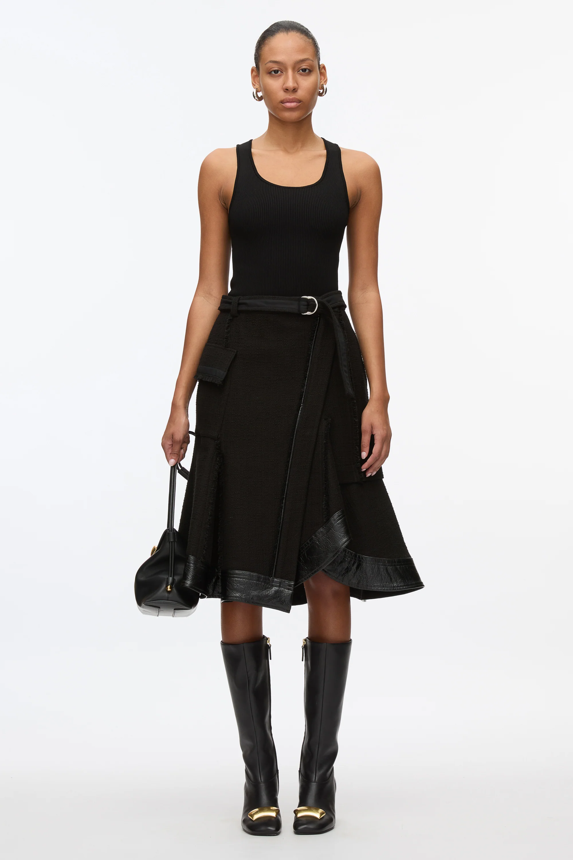Flounce Hem Tweed Skirt - Image 7