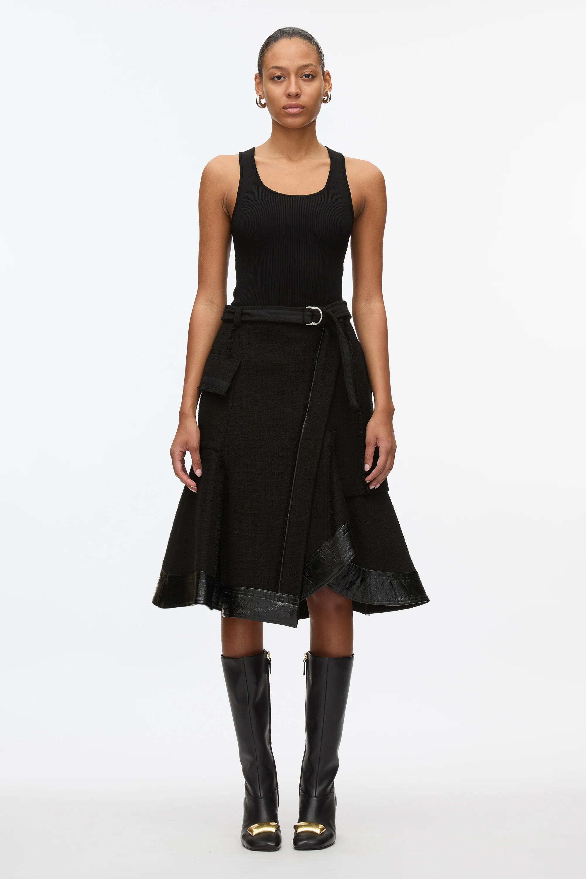 Flounce Hem Tweed Skirt - Image 8