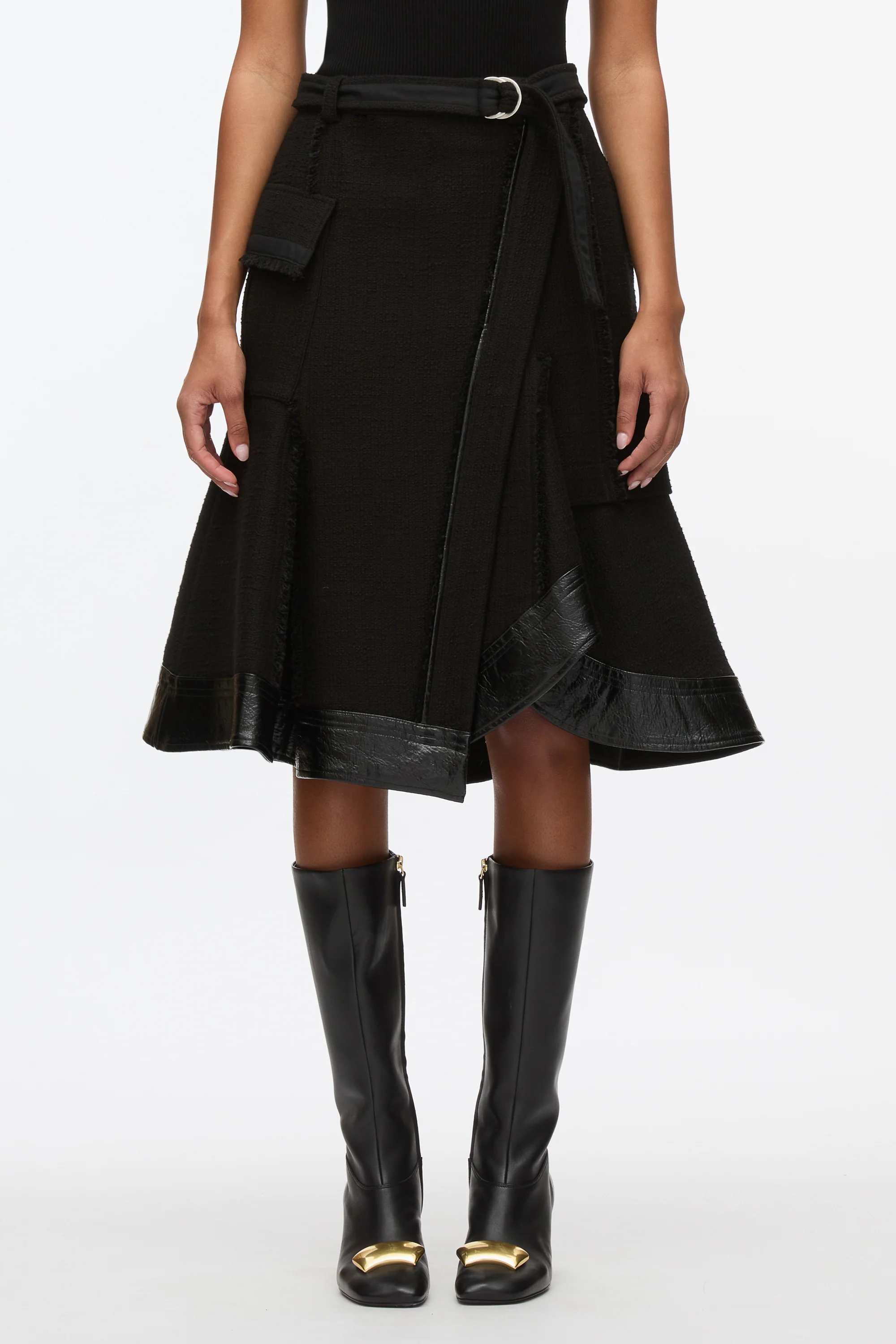 Flounce Hem Tweed Skirt - Image 9