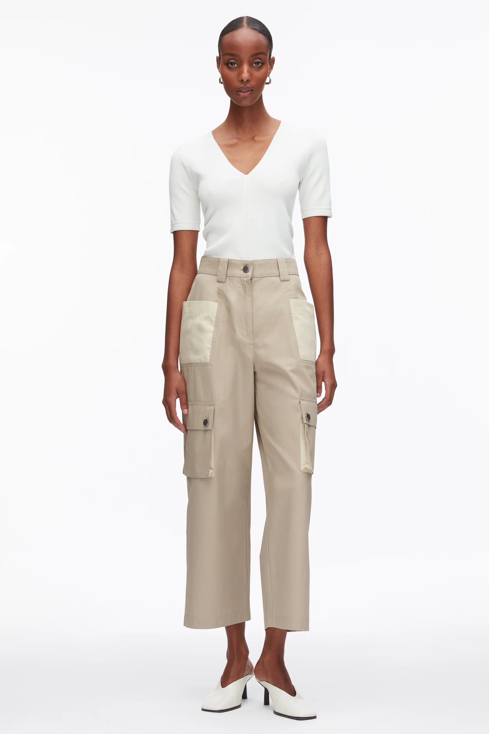 Two-Toned Cropped Cargo Pants