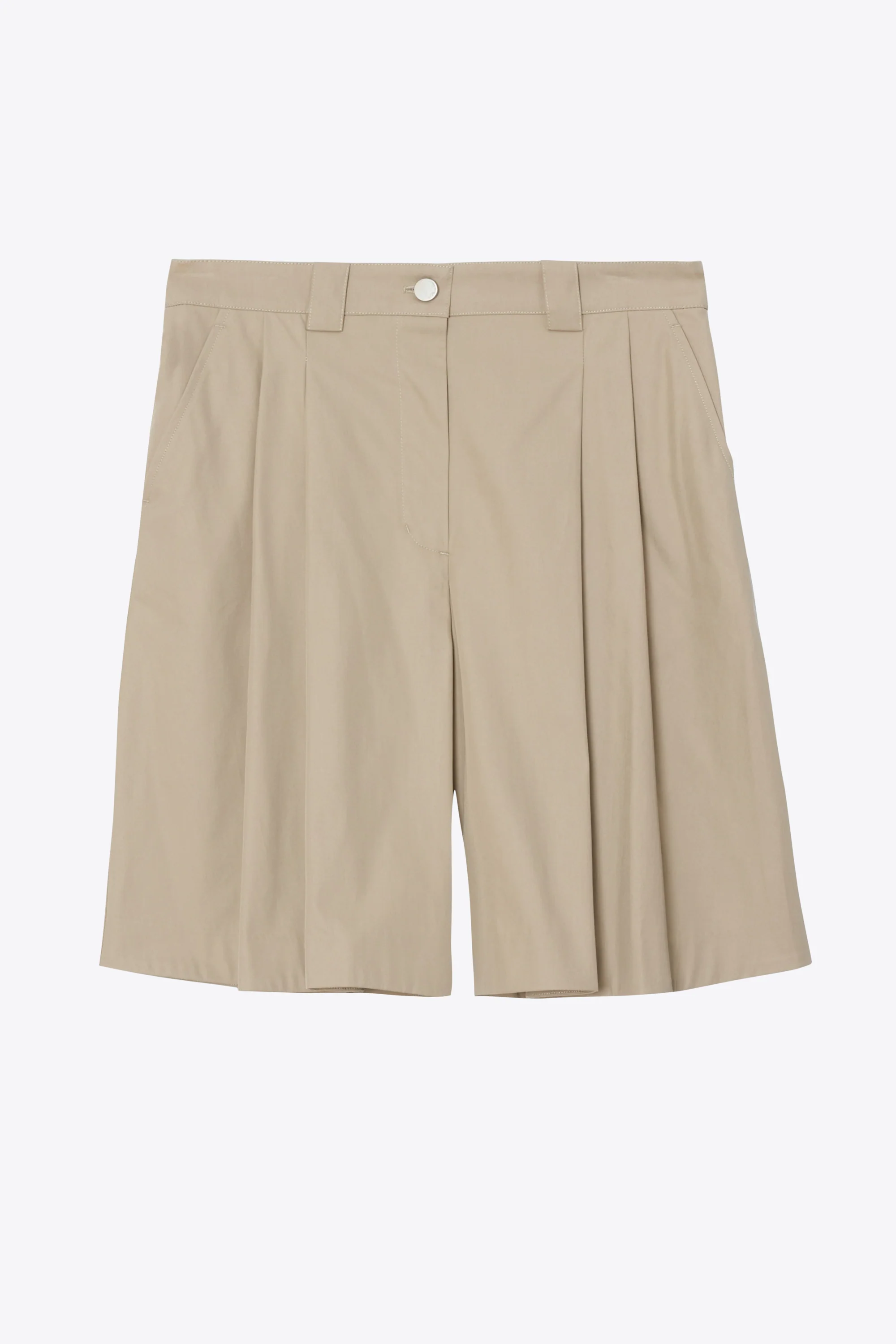 Two-Toned Wide Pleated Shorts - Image 8