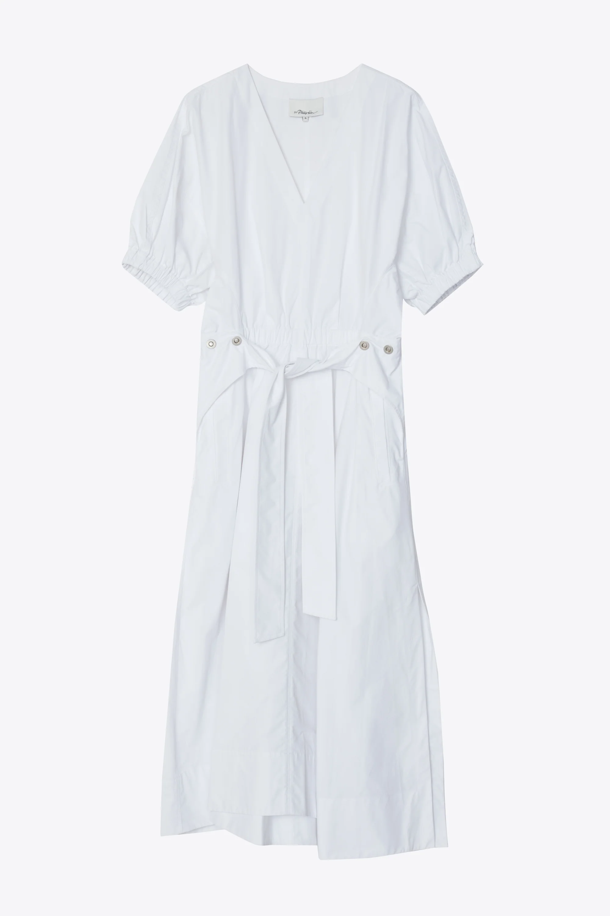 Utility Belted Dress With Gathered Sleeves