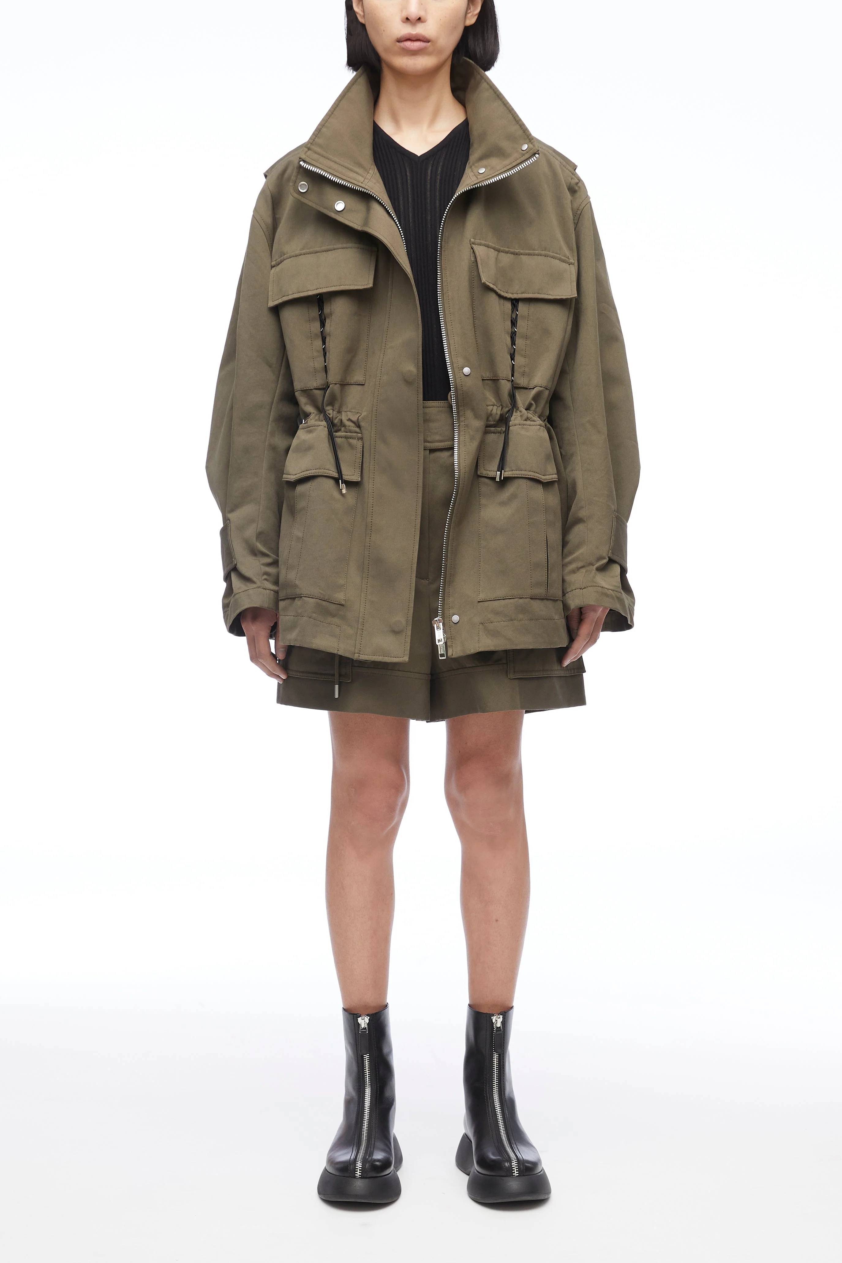 Utility Faille Oversized Cargo Jacket - Image 5