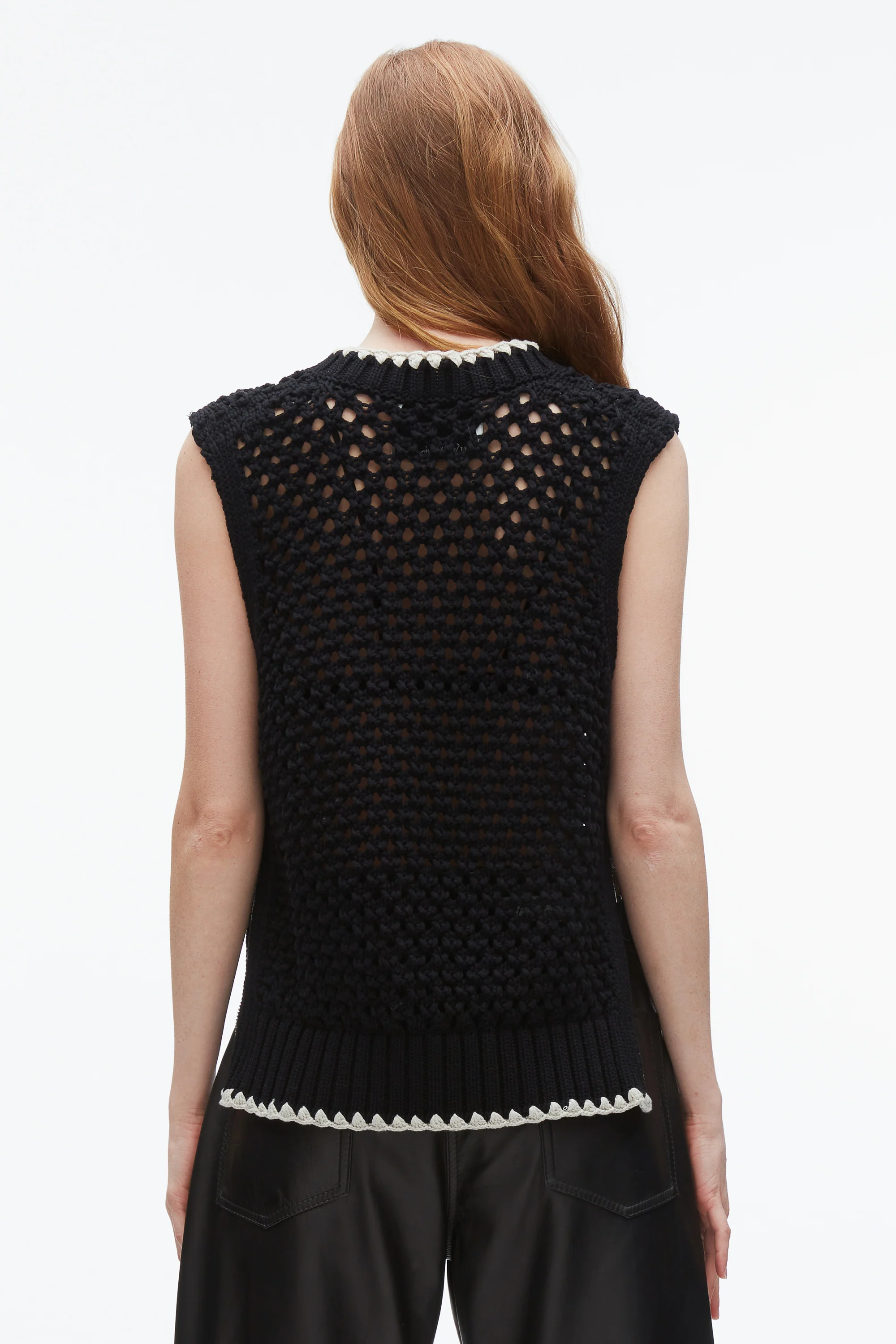 Open Work V-Neck Shell - Image 4