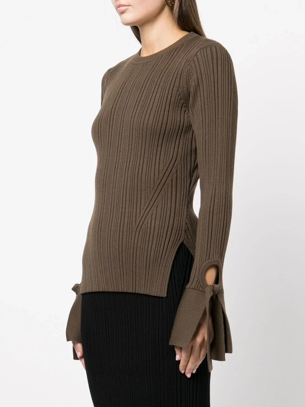 Variegated Rib Ls Cuffed Crew