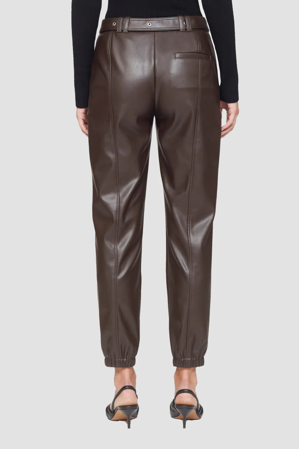 Vegan Leather Belted Jogger - Image 4