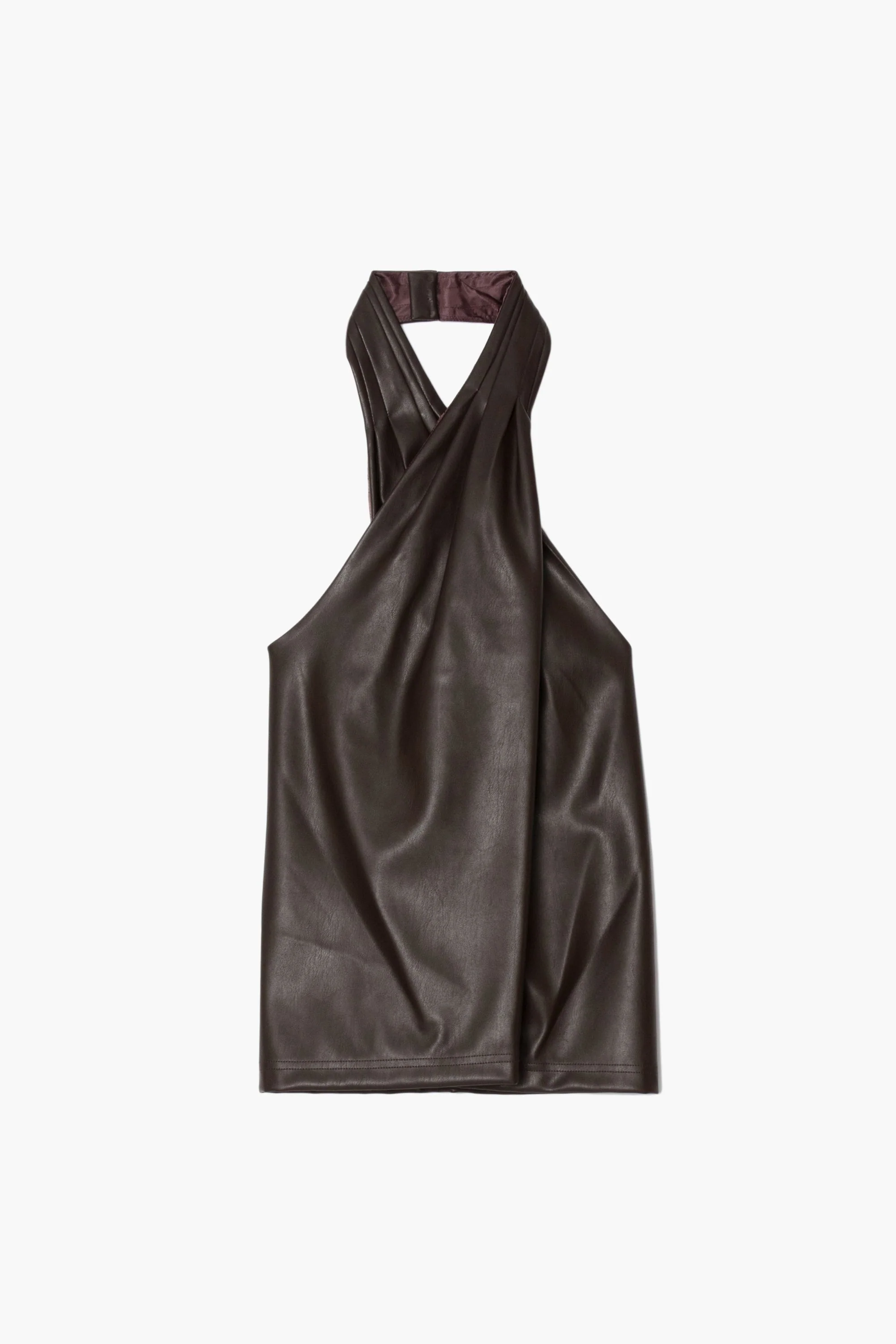 Vegan Leather Cross Front Halter