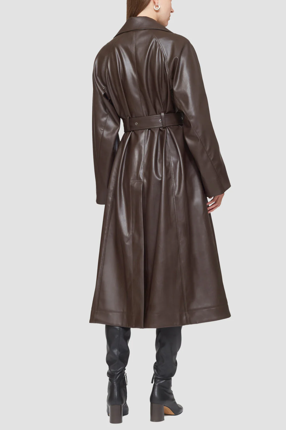 Vegan Leather Double Breasted Trench - Image 4