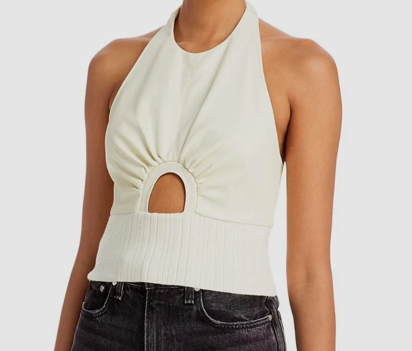 Vegan Leather Halter Top