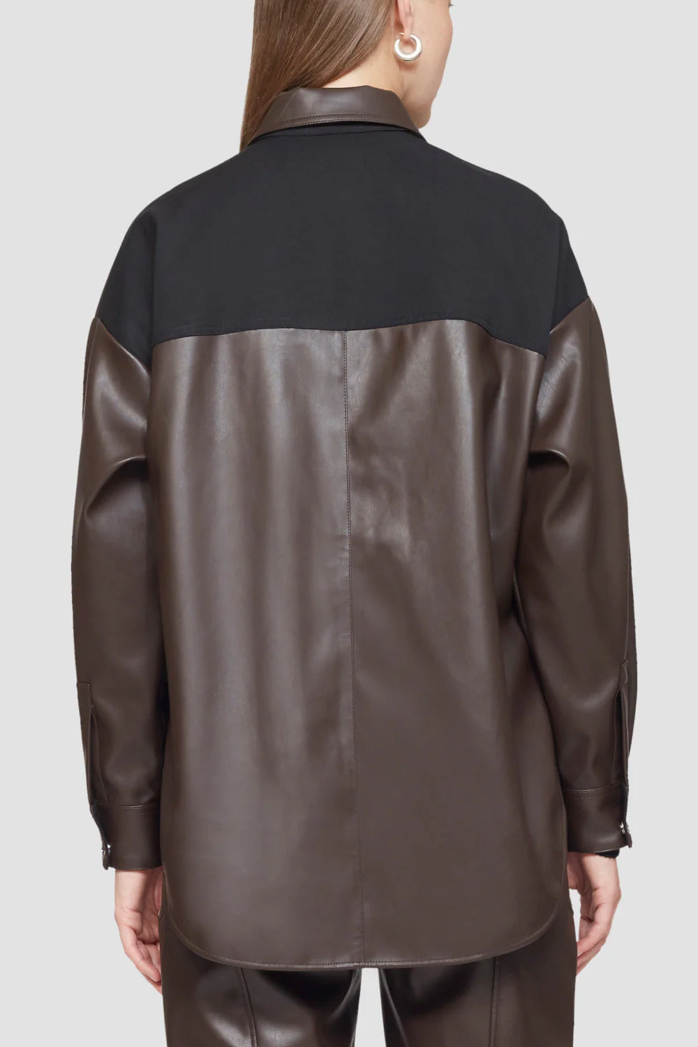 Vegan Leather Shirt Jacket - Image 4