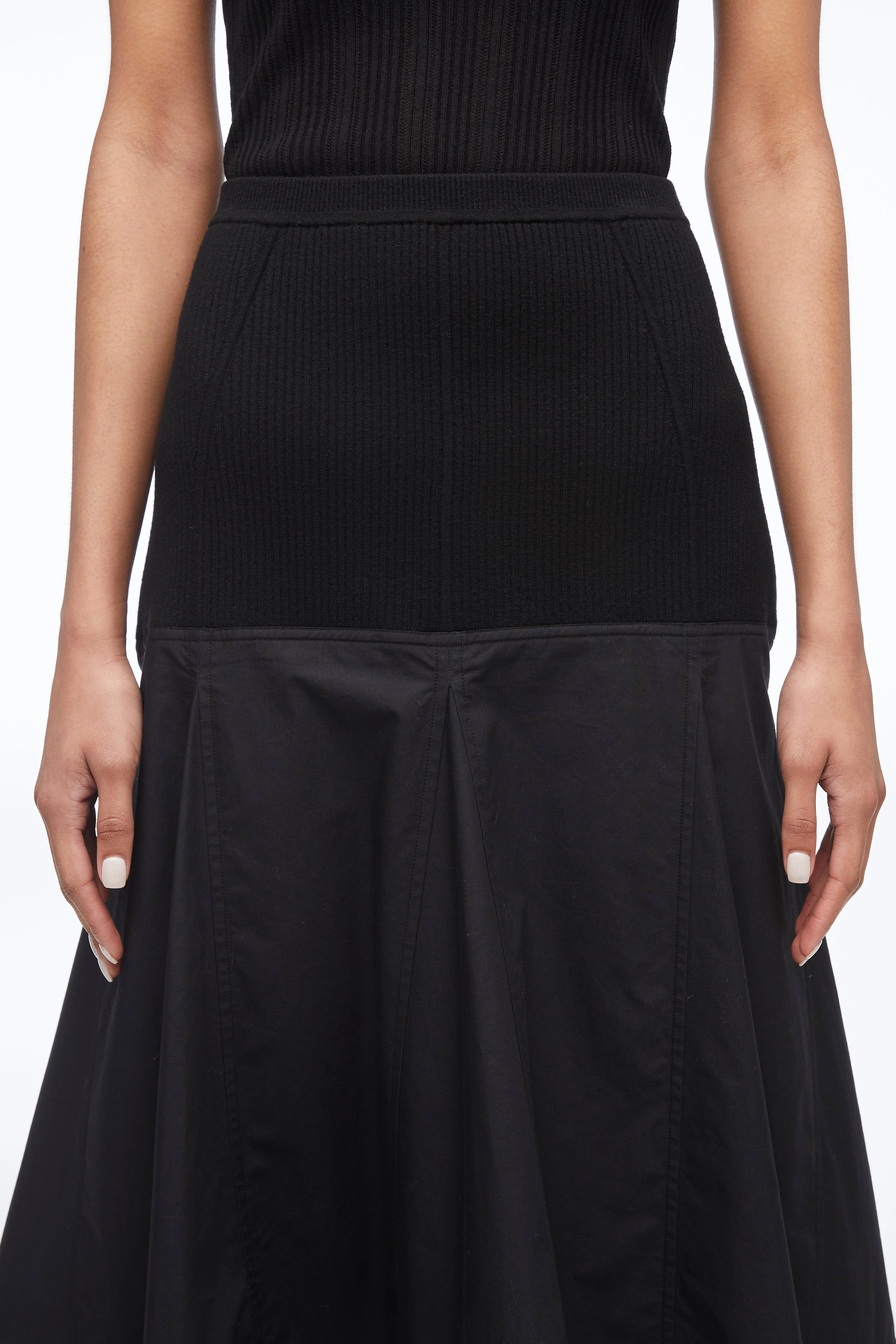 Knit Poplin Midi Skirt - Image 2