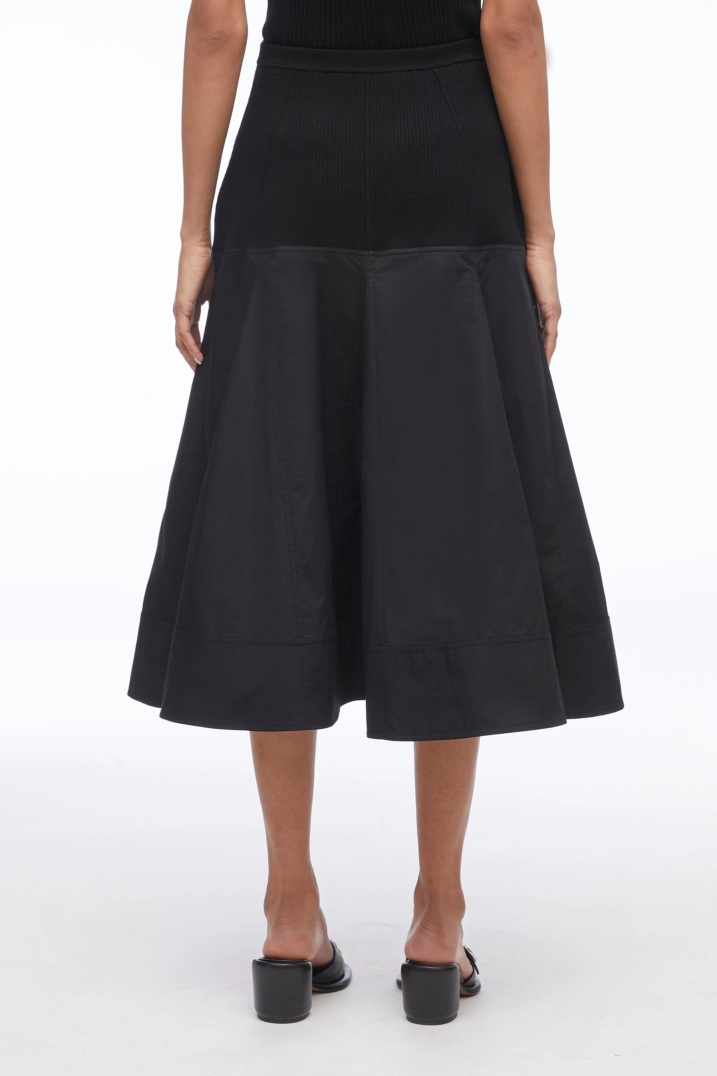 Knit Poplin Midi Skirt - Image 4