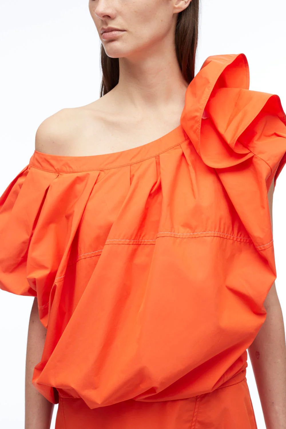 Voluminous Poplin Flower Midi Dress - Image 2