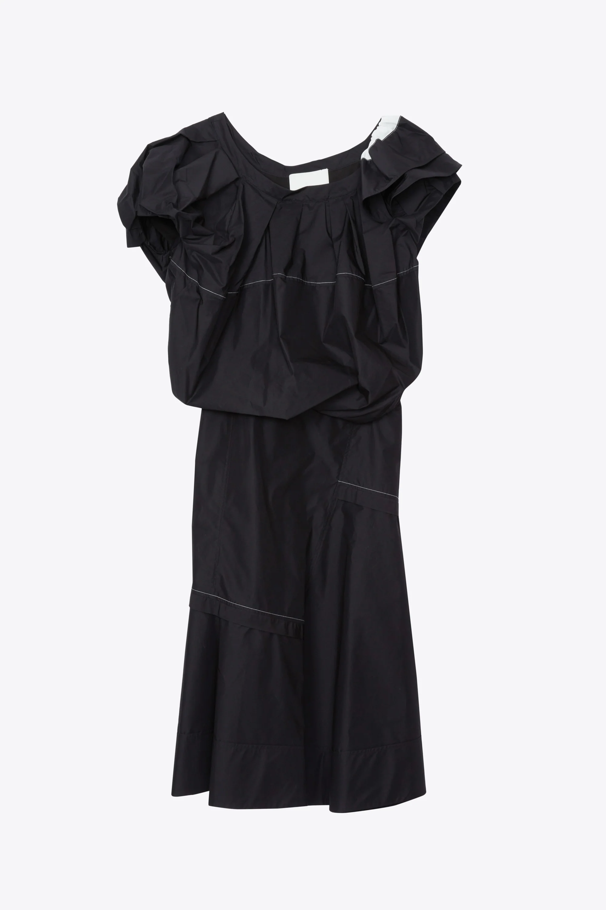 Voluminous Poplin Flower Midi Dress - Image 6