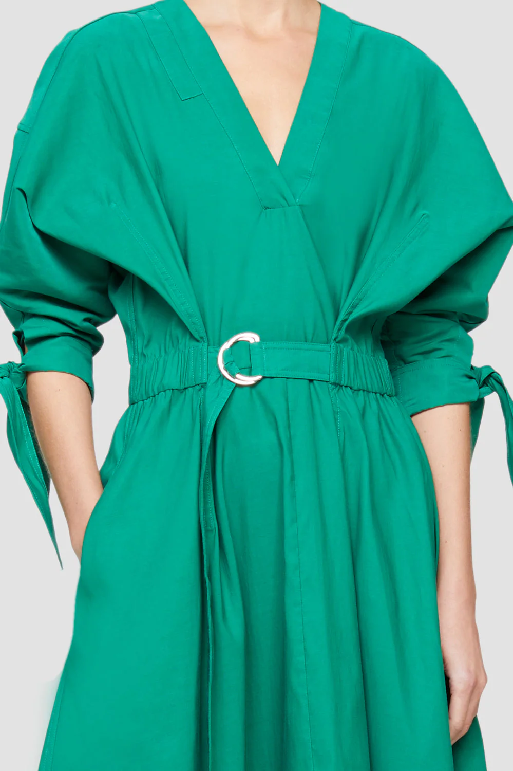 Waisted Tie Long Dress - Image 2