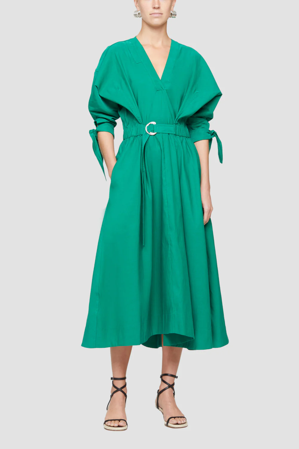 Waisted Tie Long Dress - Image 3