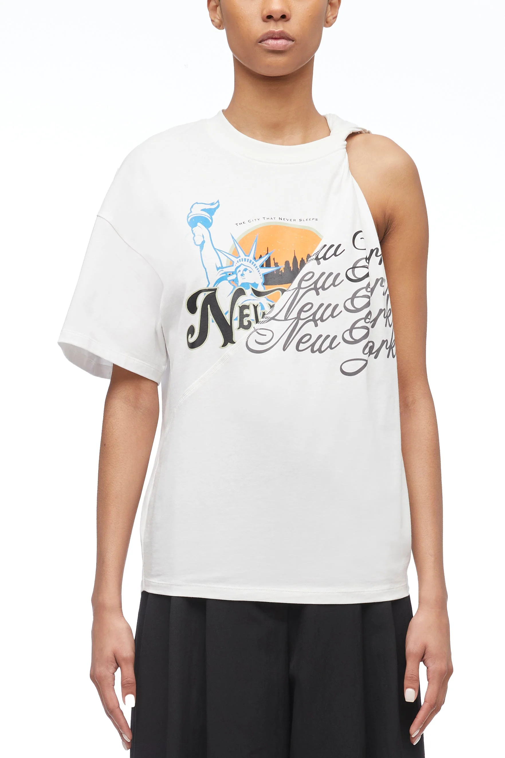 We Are NY One Shoulder T-Shirt - Image 11