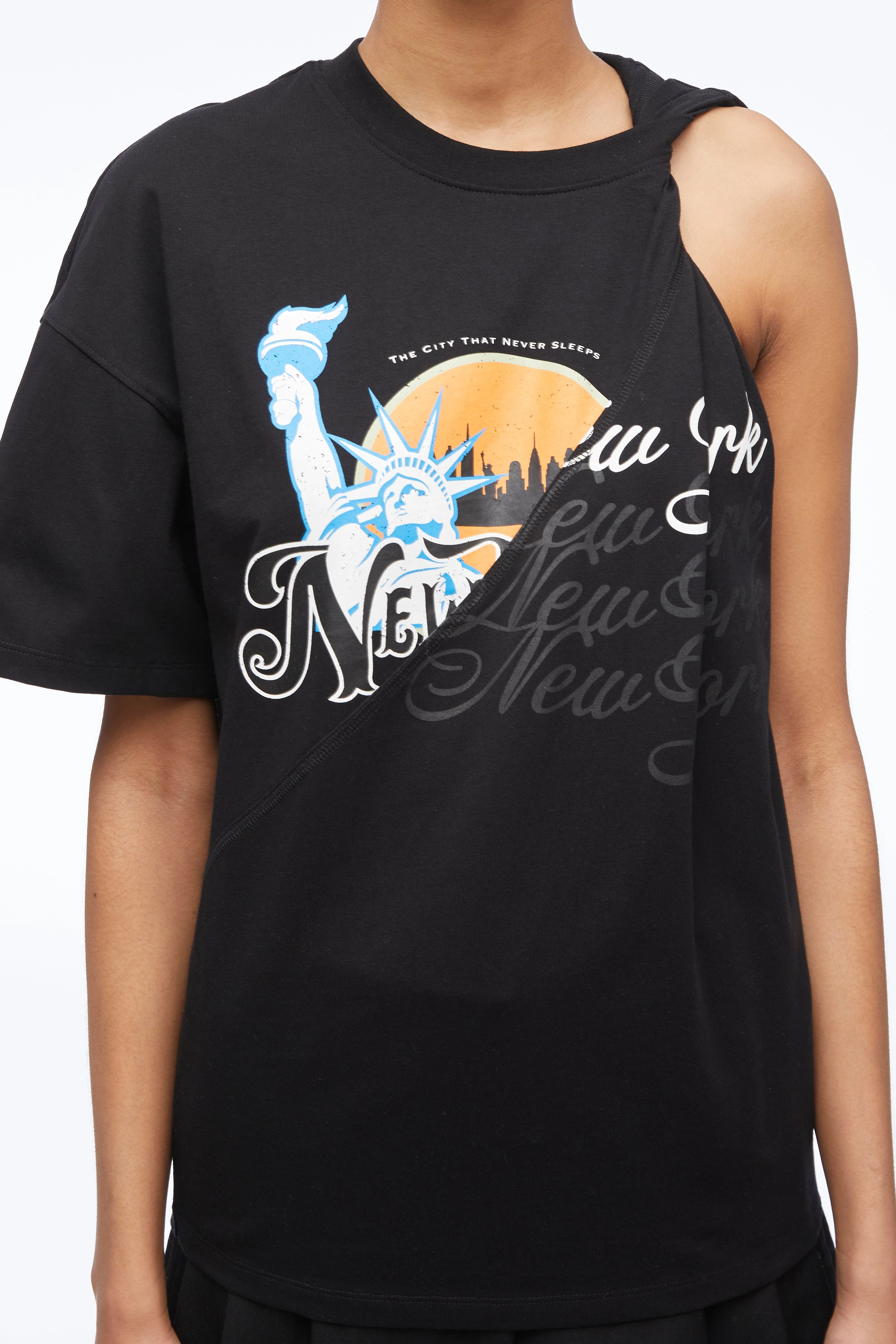 We Are NY One Shoulder T-Shirt - Image 7