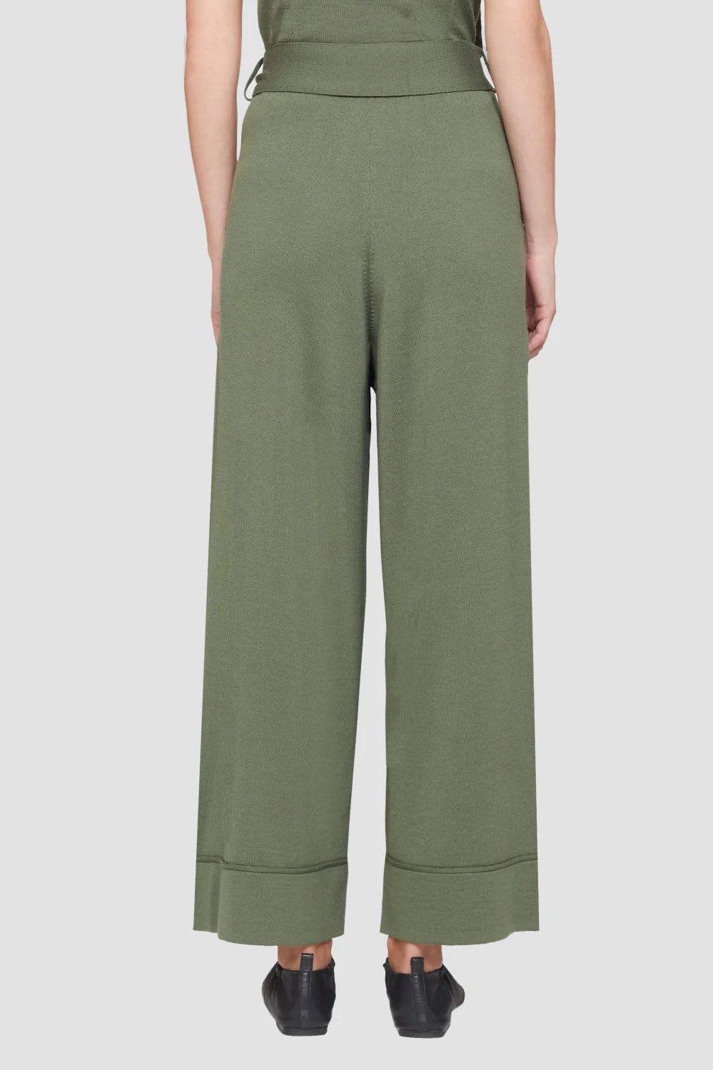 Wide-Leg Knit Waist-Tie Pull-On Pants - Image 4