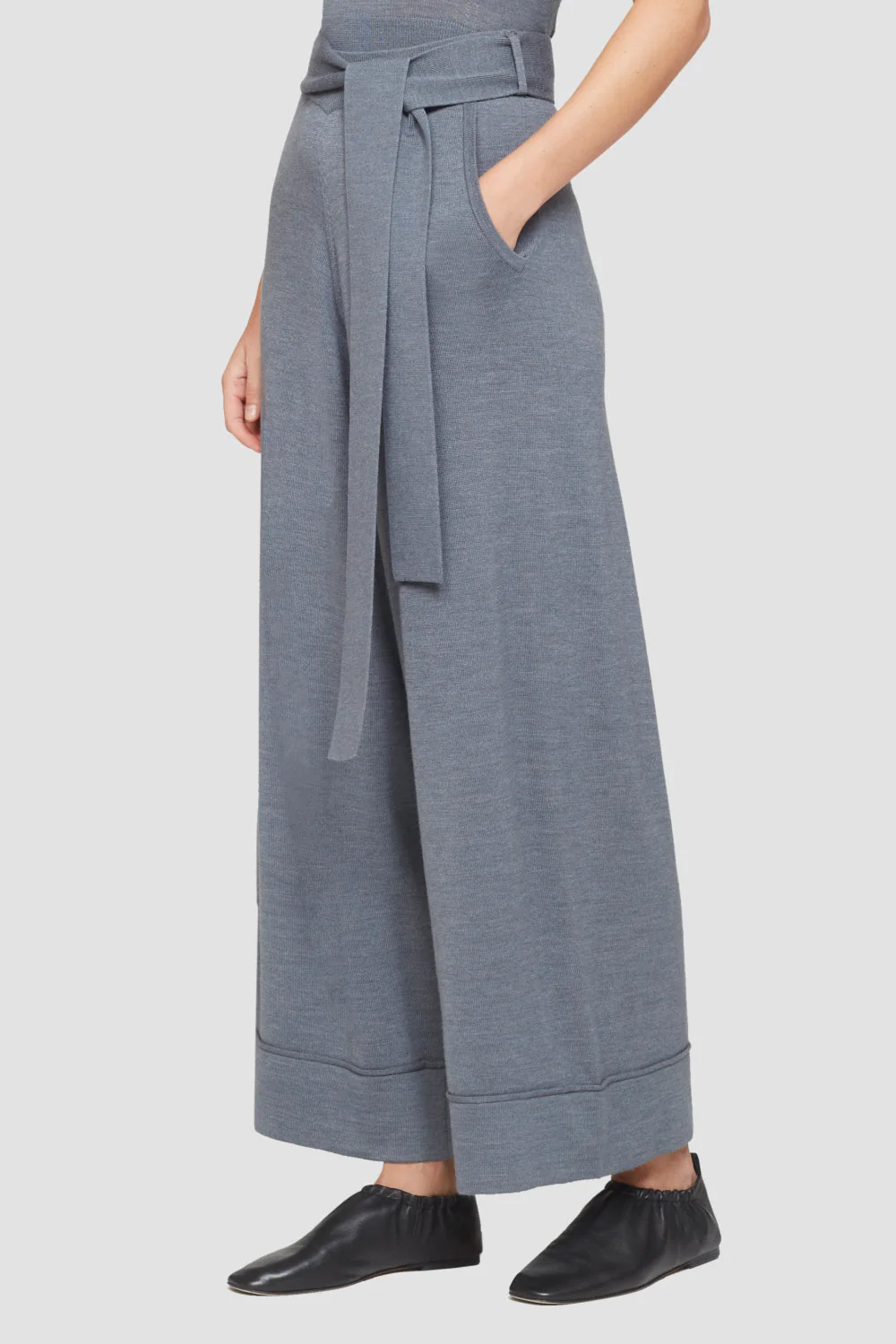 Wide-Leg Knit Waist-Tie Pull-On Pants - Image 8