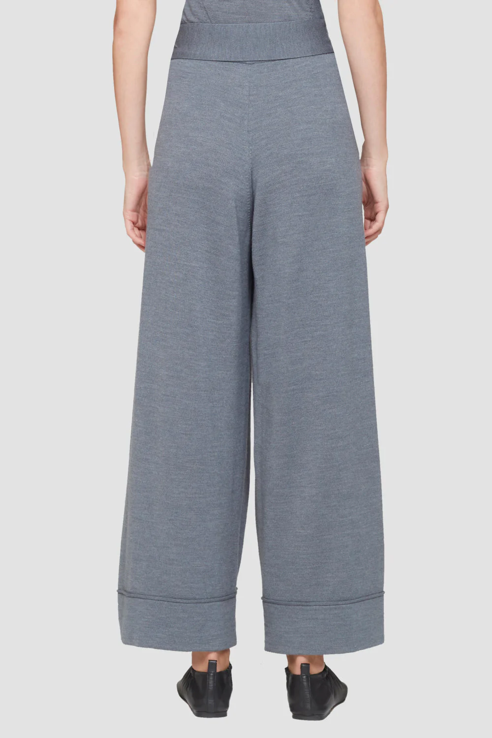 Wide-Leg Knit Waist-Tie Pull-On Pants - Image 9