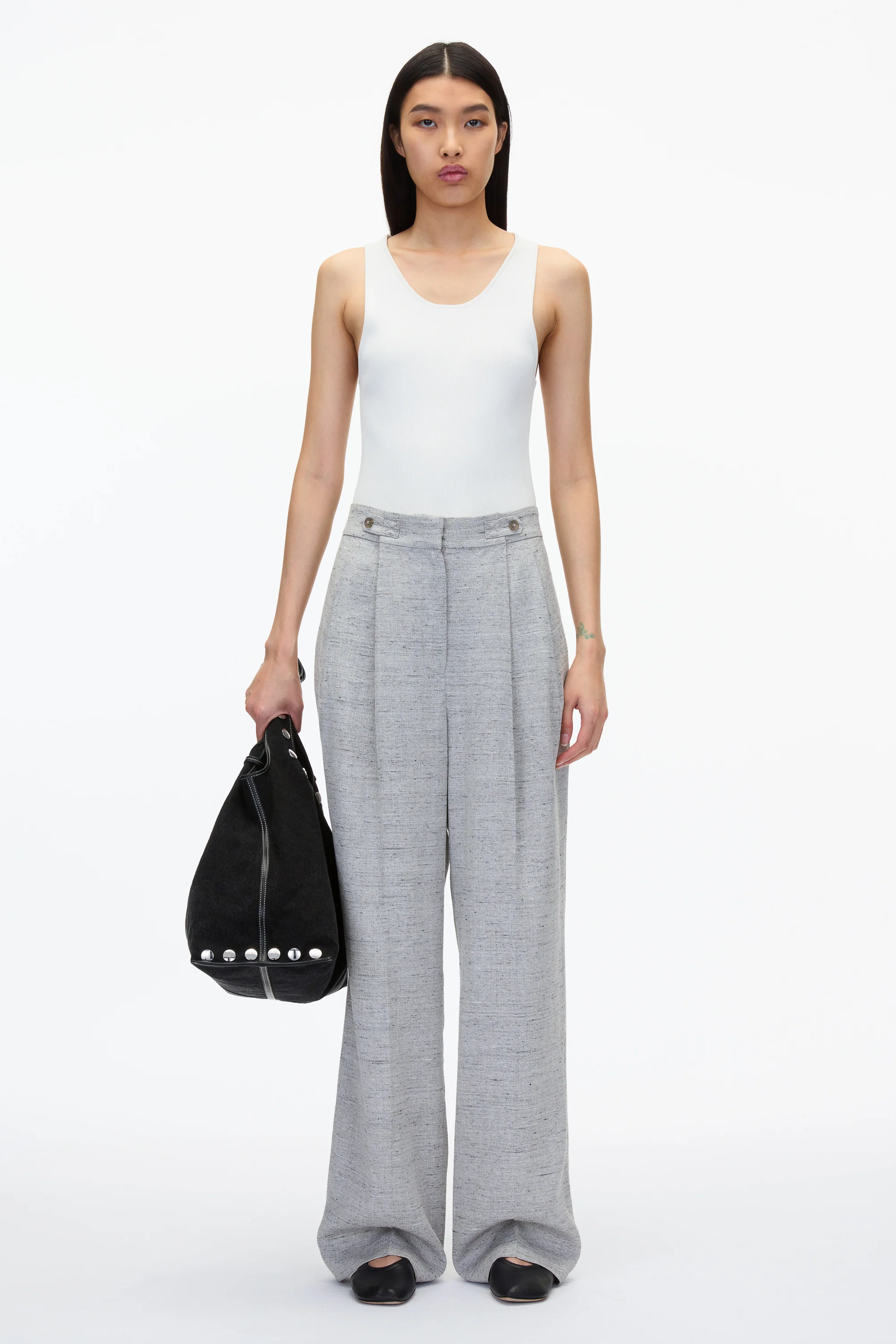 Wide Leg Pleated Trouser - Image 2