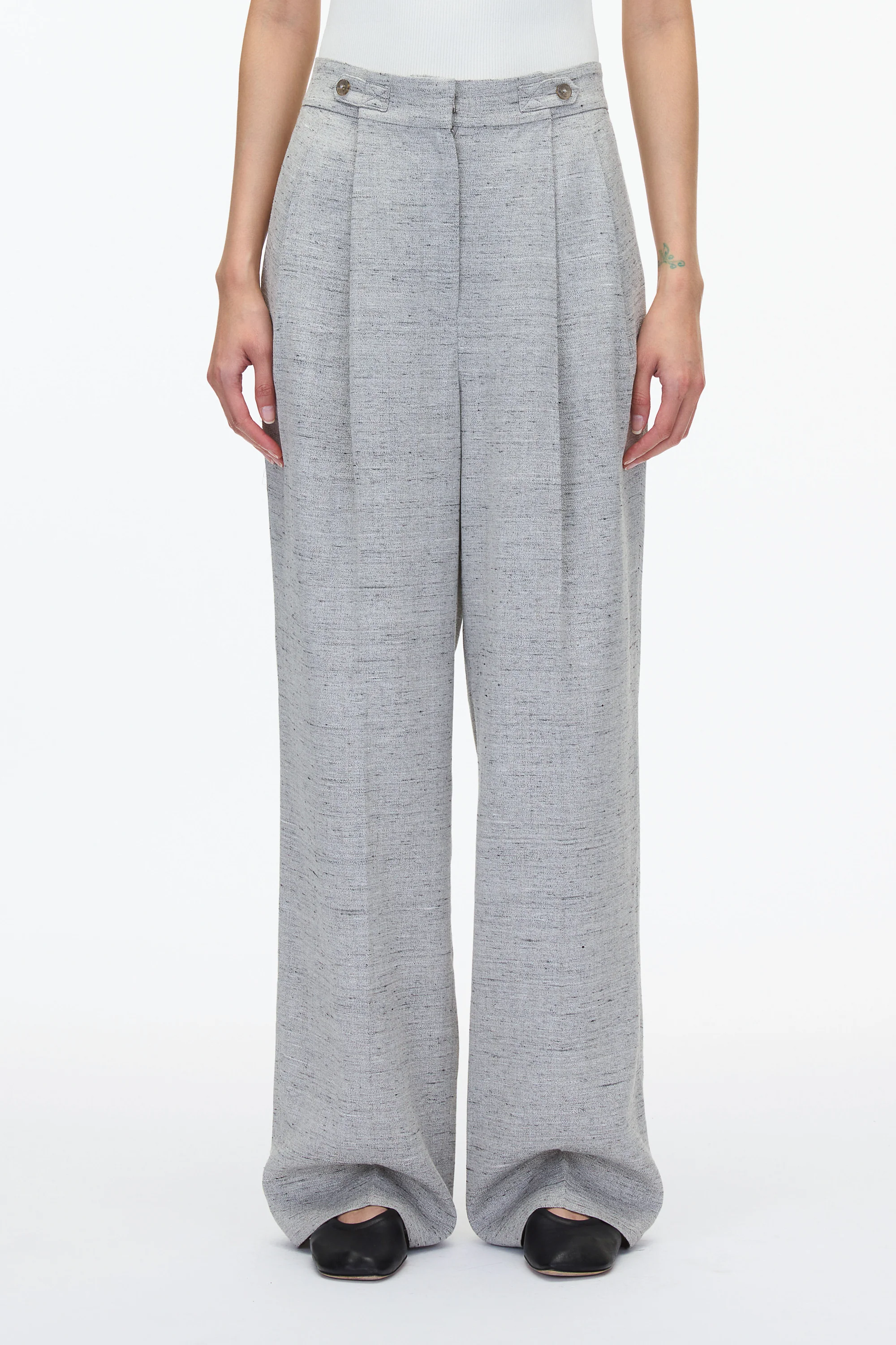 Wide Leg Pleated Trouser - Image 3