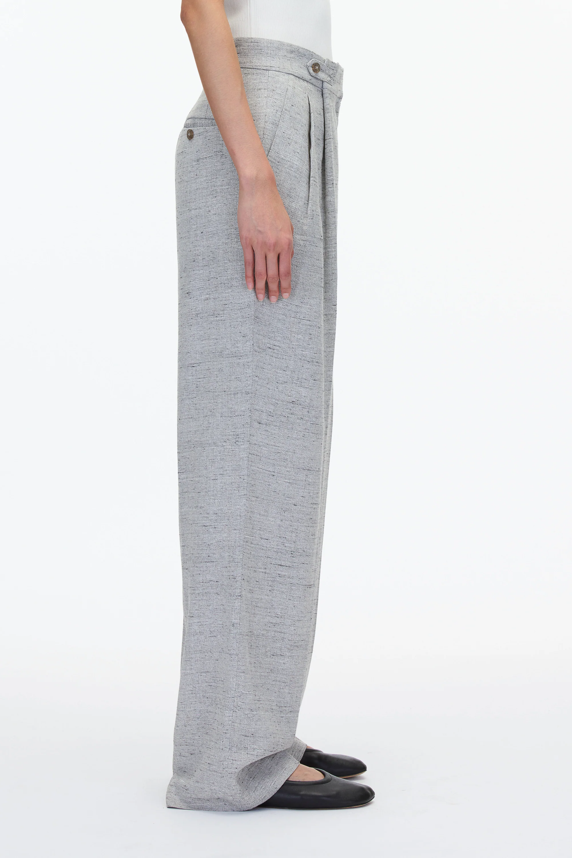 Wide Leg Pleated Trouser - Image 4