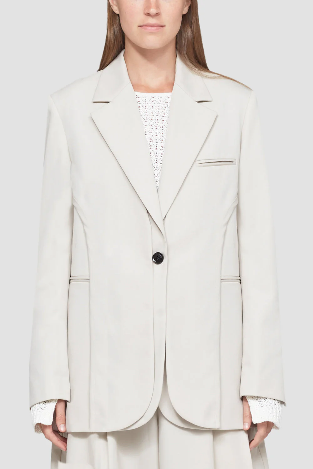 Wool Blend Deconstructed Tailored Jacket - Image 2