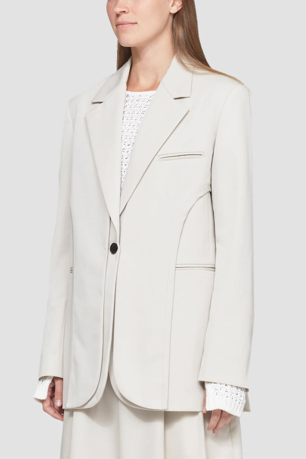 Wool Blend Deconstructed Tailored Jacket - Image 3