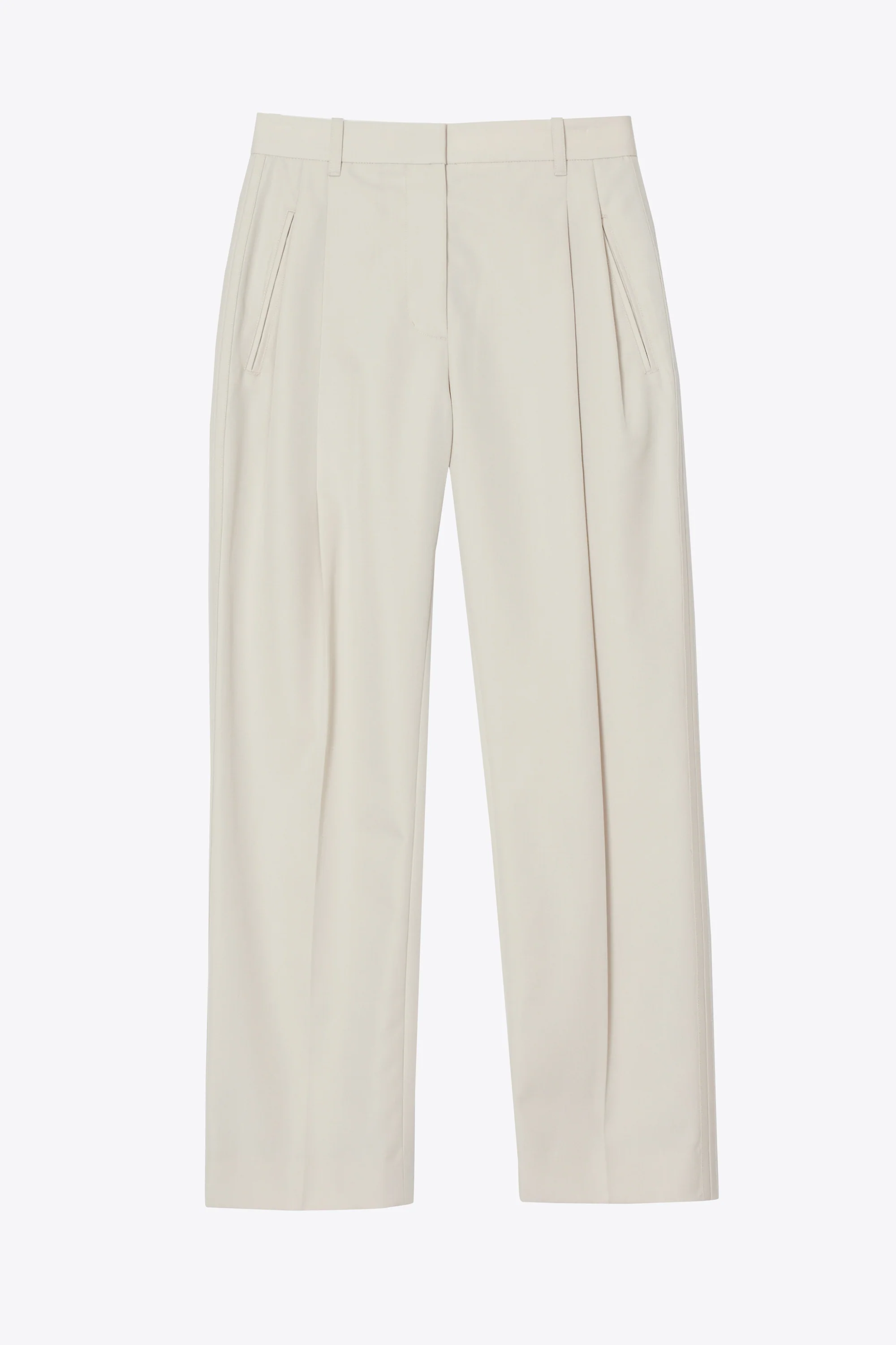 Wool Blend Straight Leg Trouser