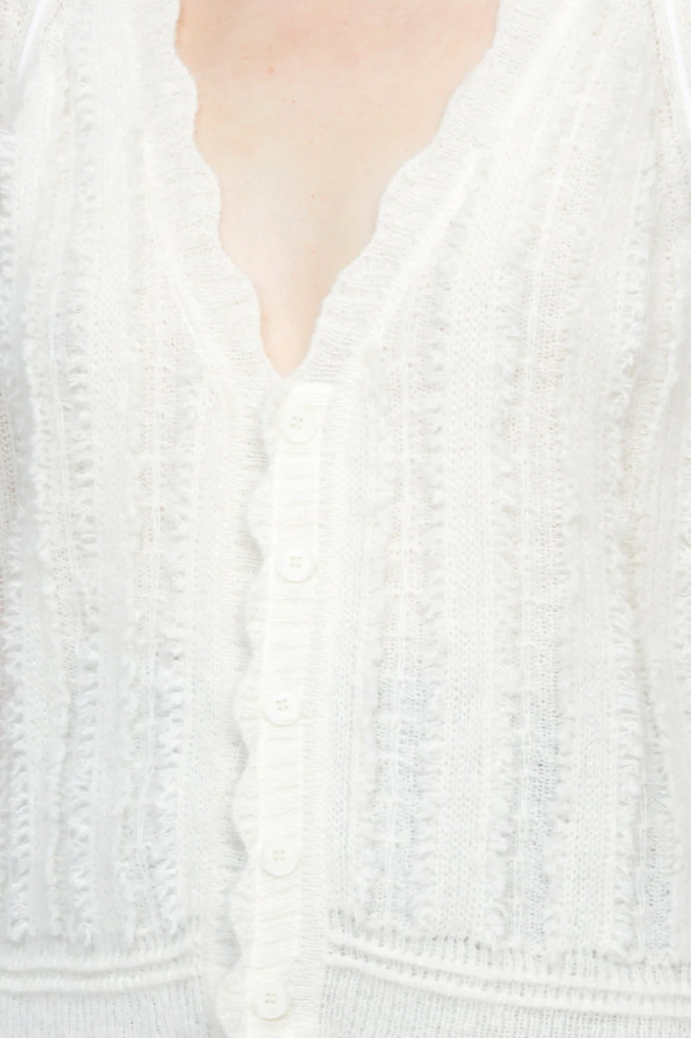 Wool Boxy Crew Neck Cardigan - Image 2