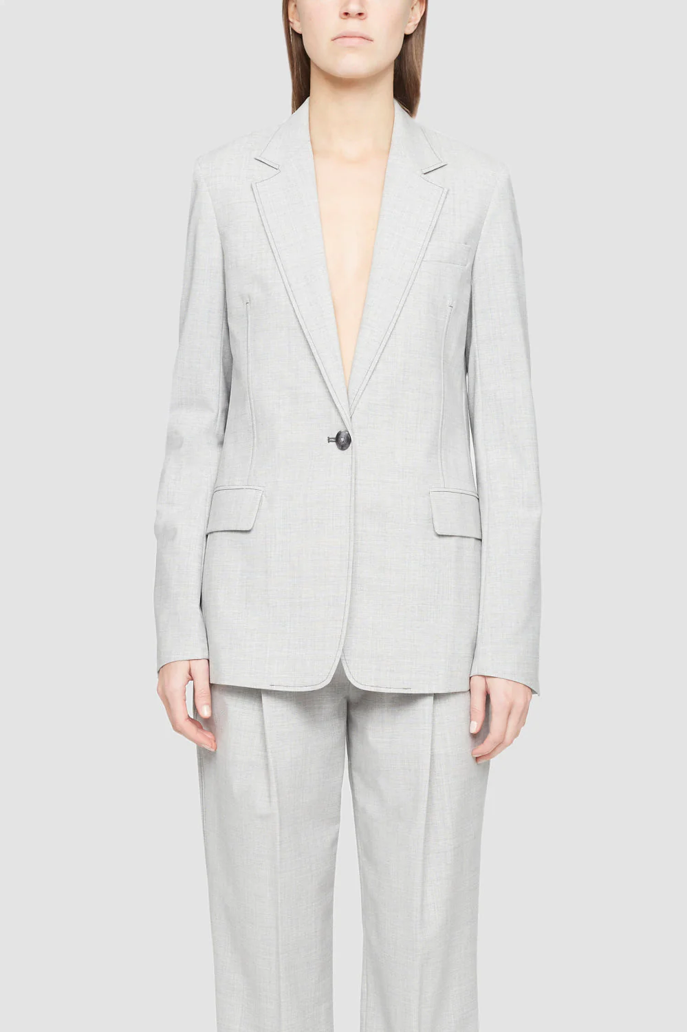 Wool Chambray Blazer