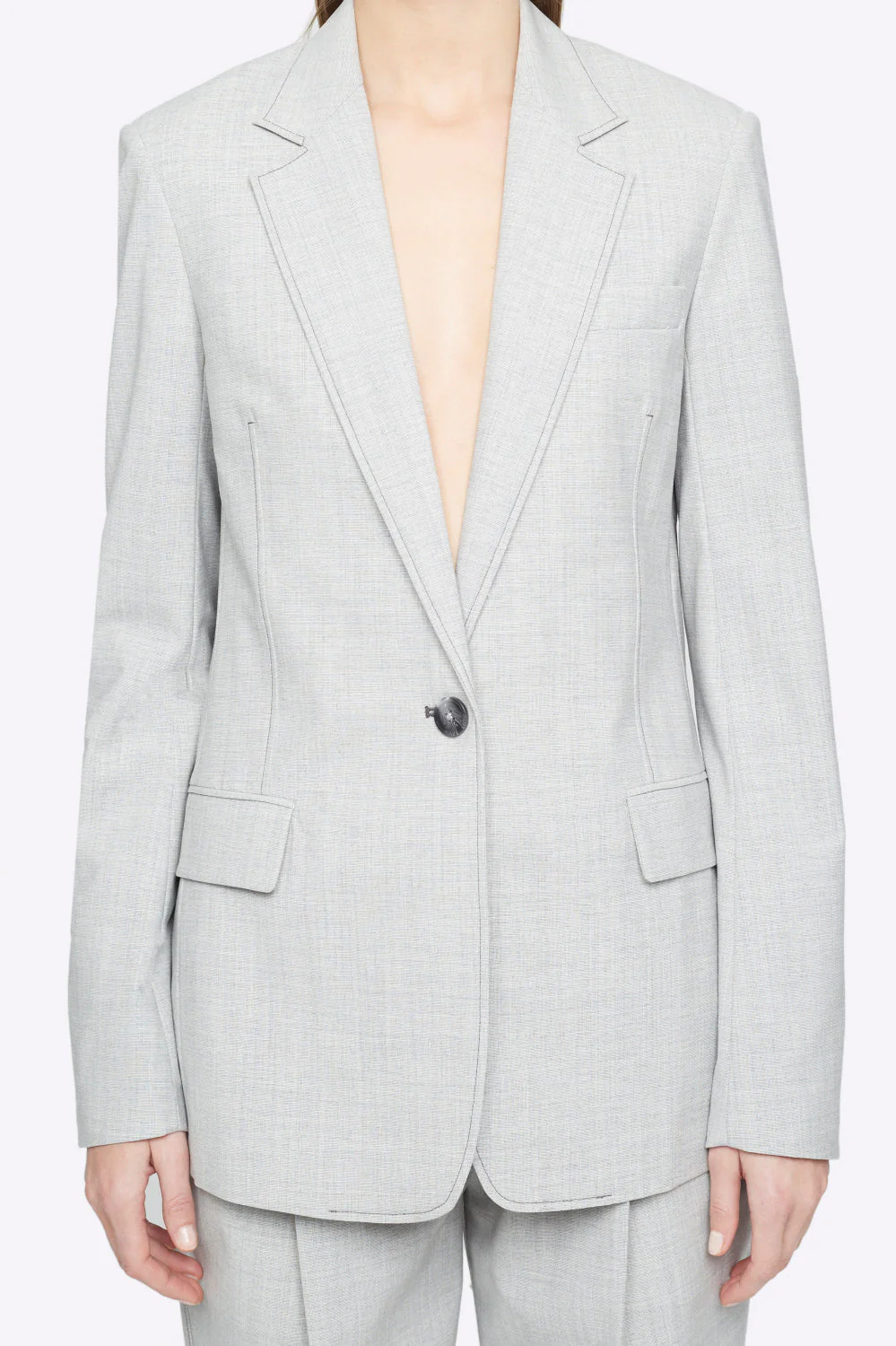 Wool Chambray Blazer - Image 6