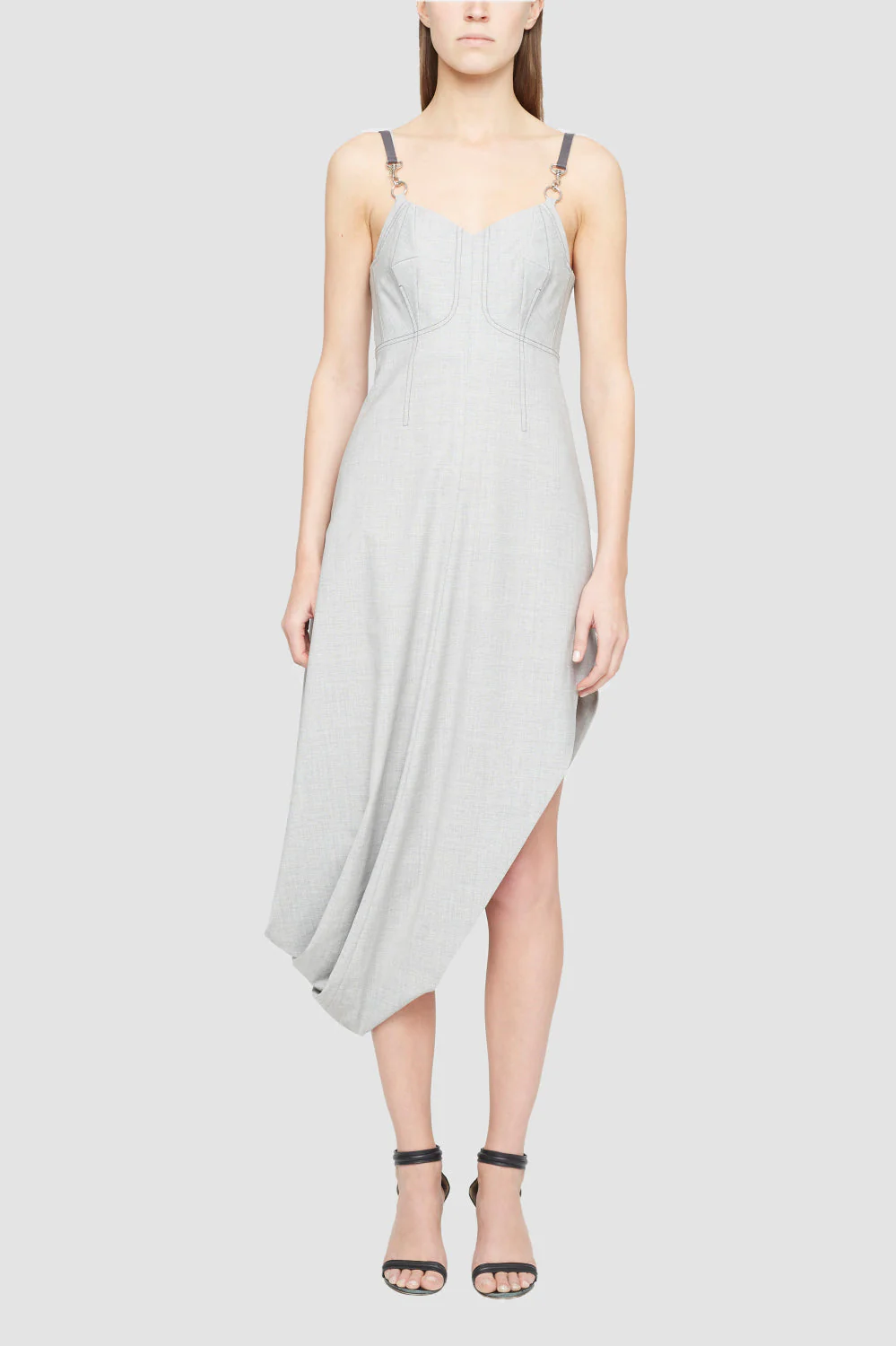 Wool Chambray Bustier Dress
