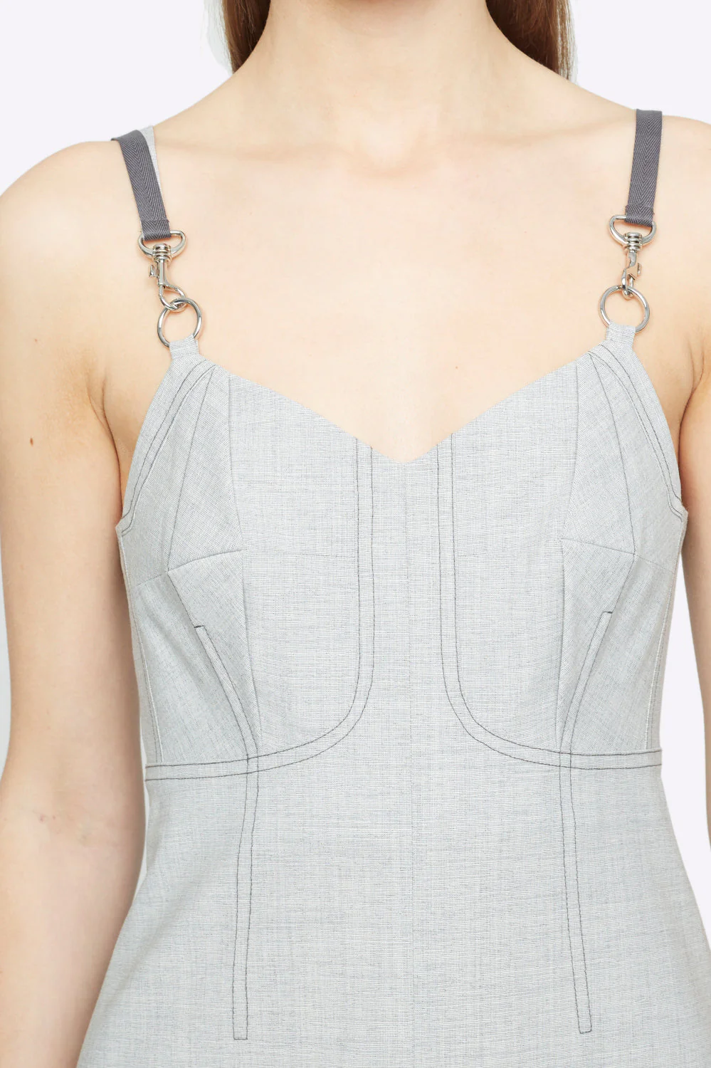 Wool Chambray Bustier Dress - Image 3