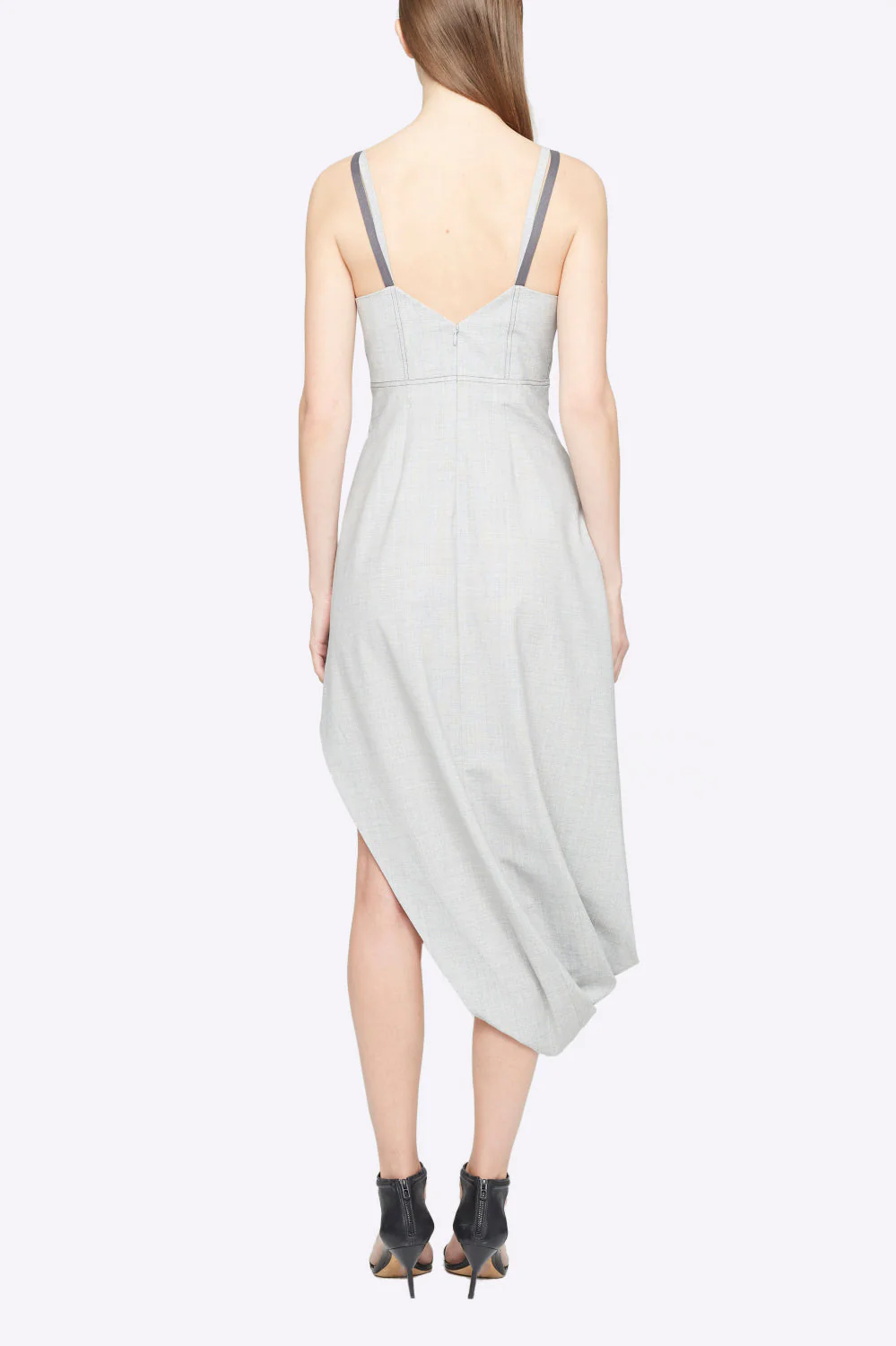 Wool Chambray Bustier Dress - Image 4