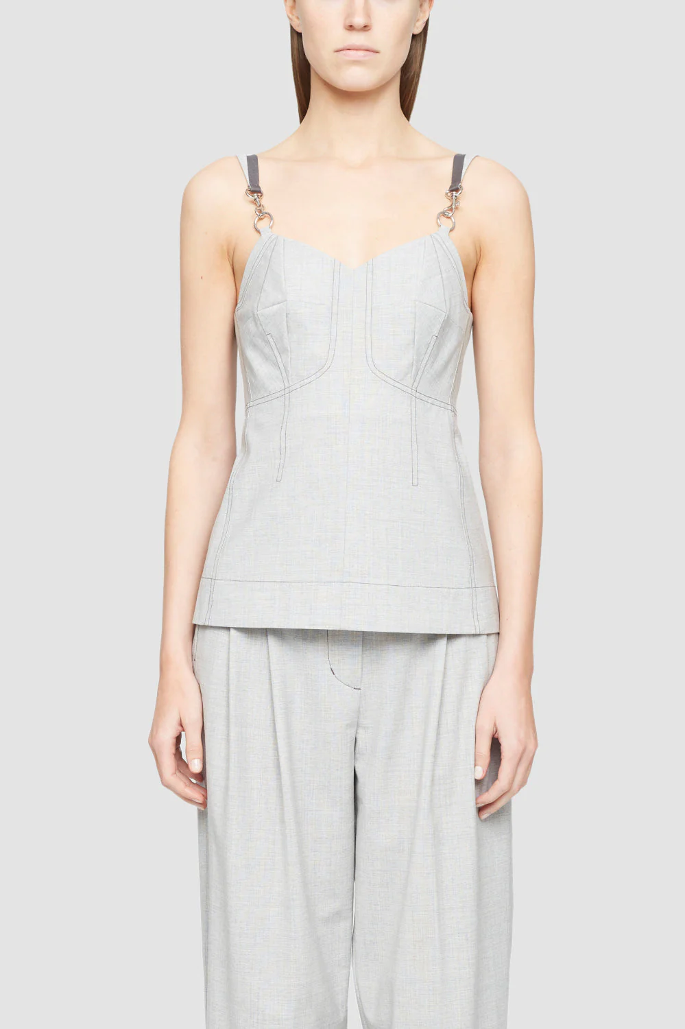 Wool Chambray Bustier TaNeck